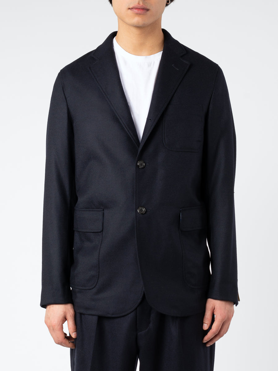 BEAMS PLUS - 3B Flannel Jacket in Navy - gravitypope