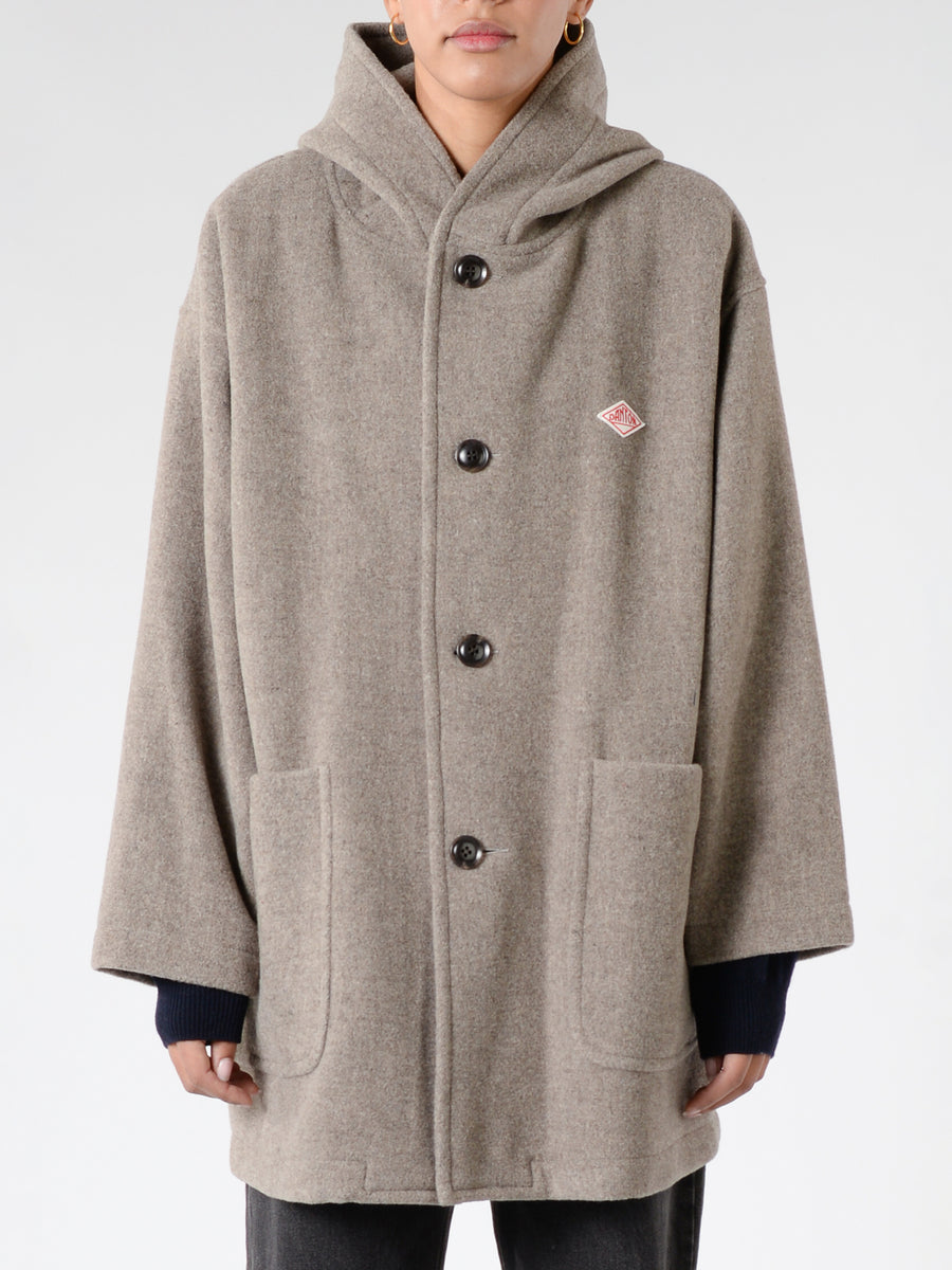 Women s Wool Light Pile Hooded Coat H. BEIGE WLP 36