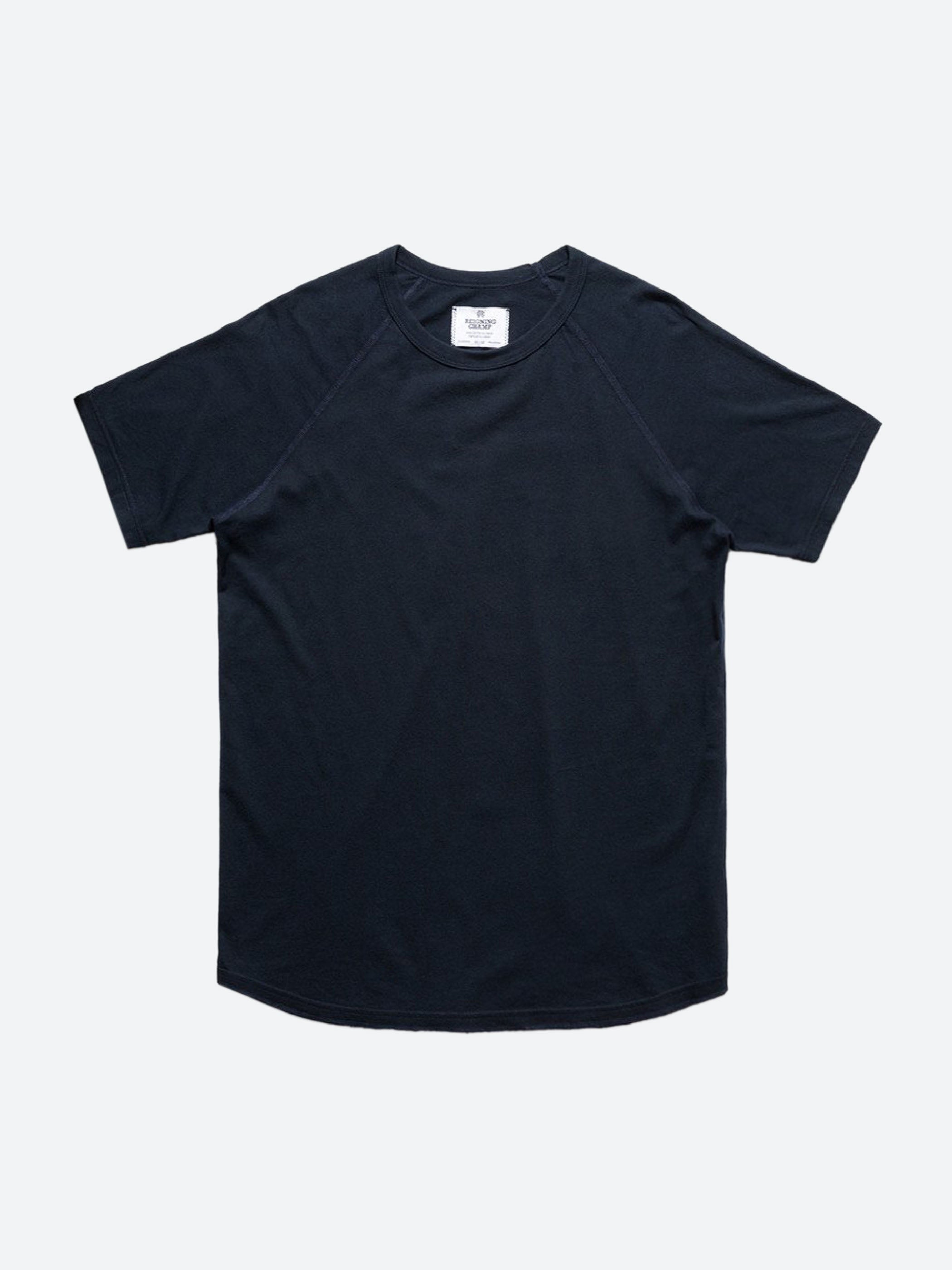 Reigning Champ Lightweight Jersey Raglan T Shirt in Navy gravitypope