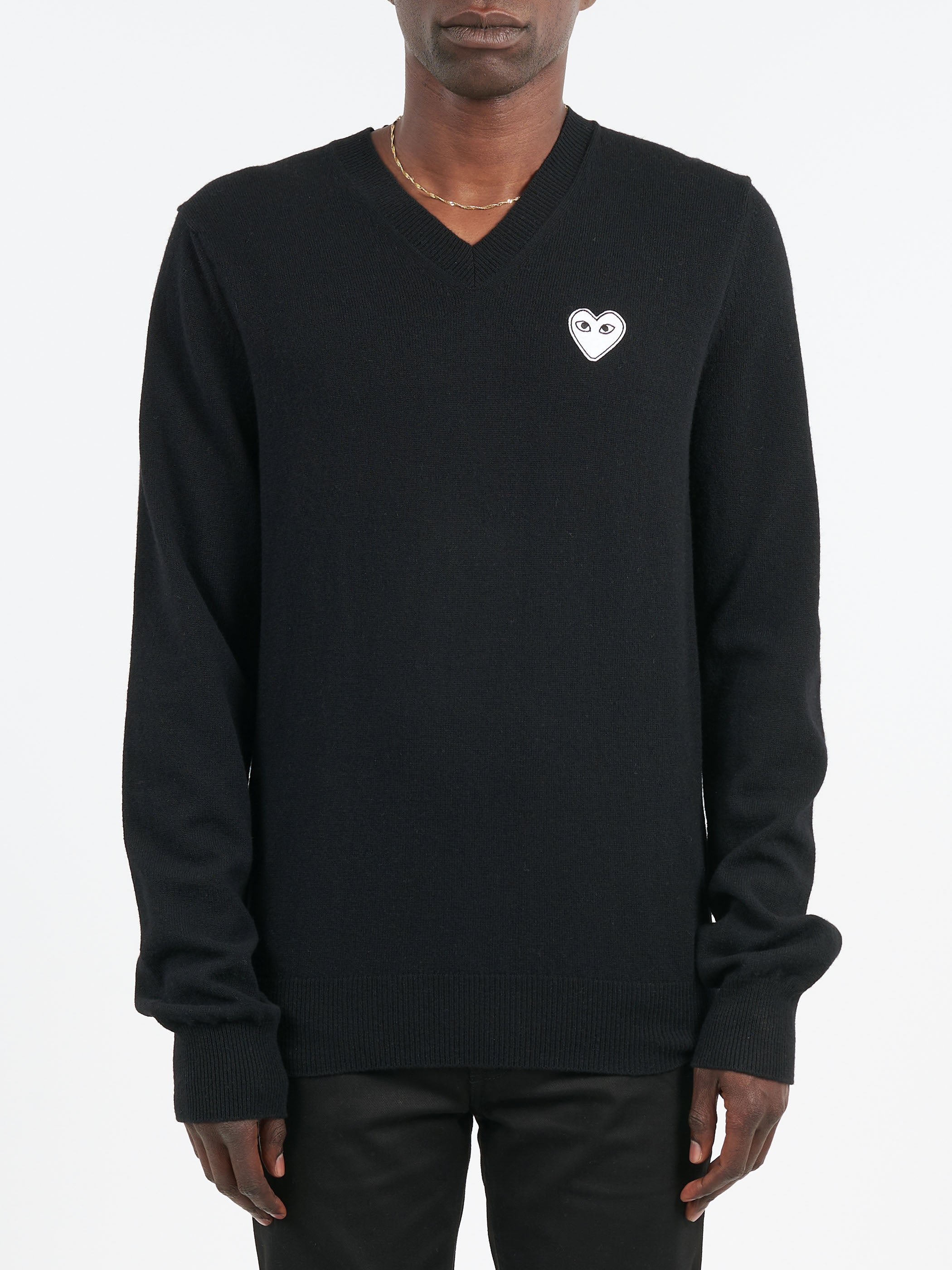 Comme des garcons v neck sweater best sale