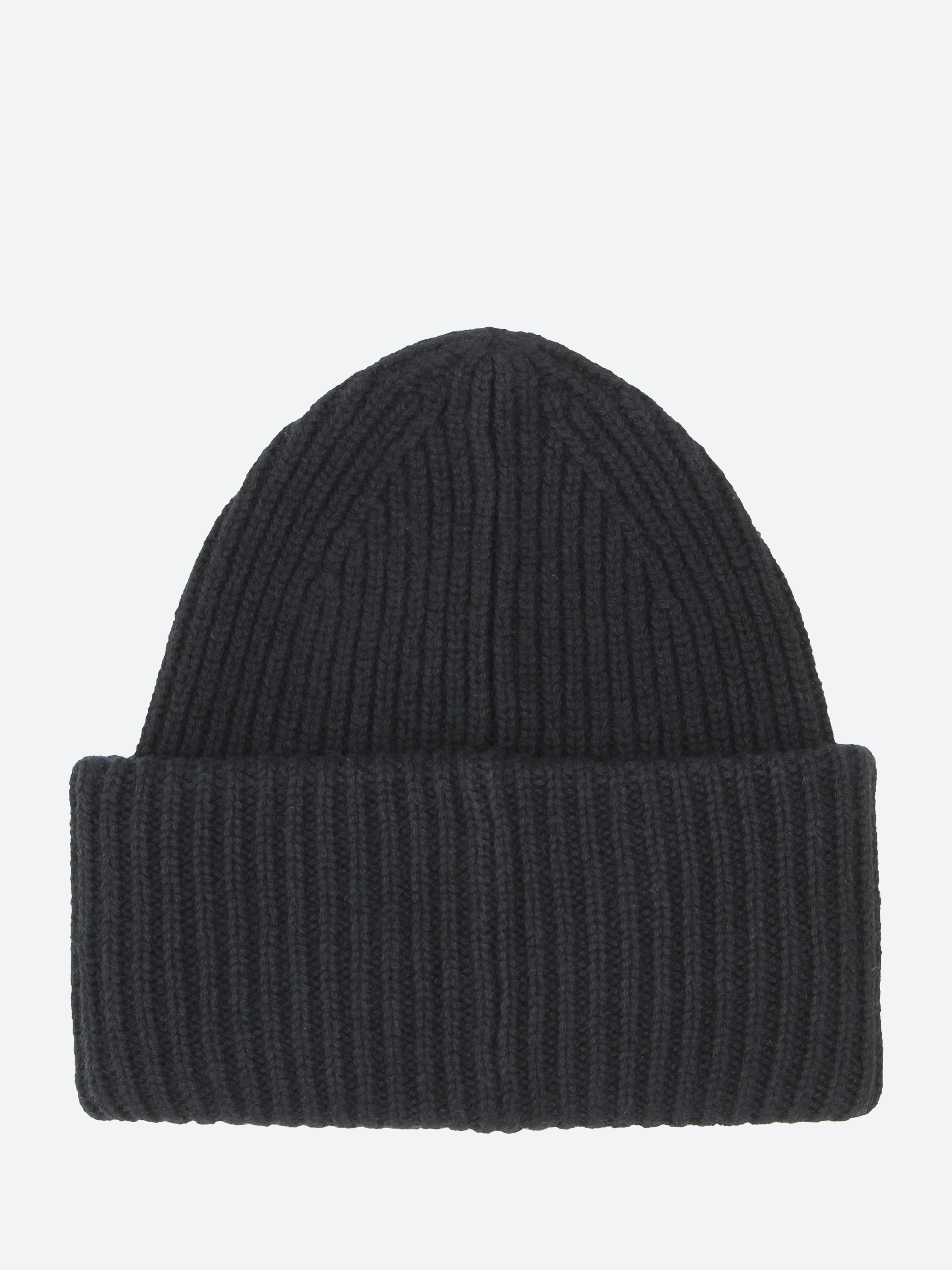 Acne Studios Large Face Logo Beanie in Black gravitypope