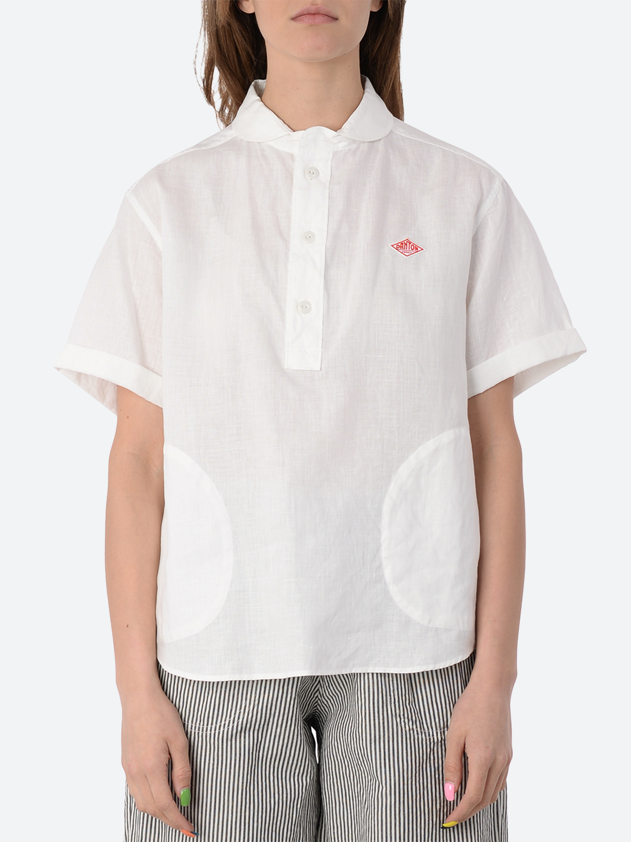 Linen Round Collar Shirt