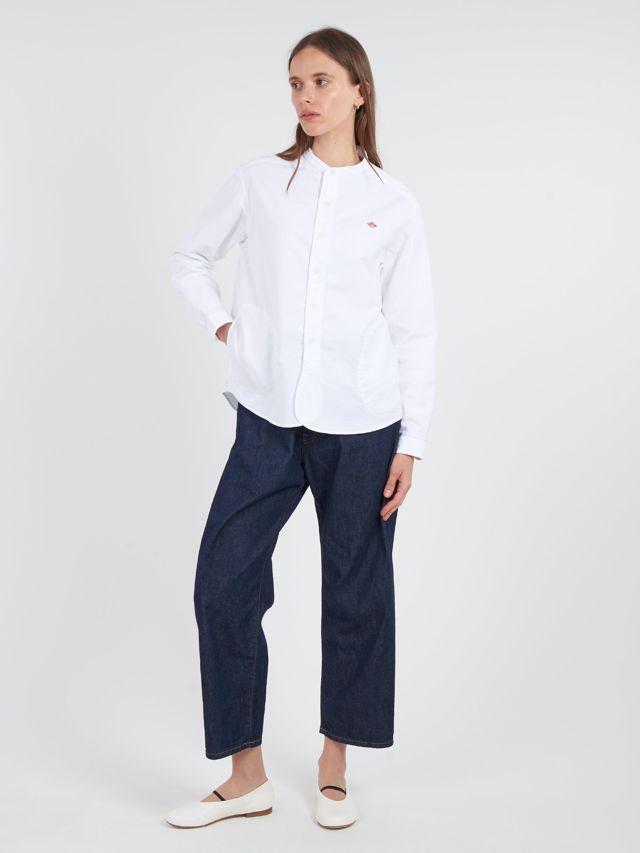 Women's Band Collar Shirt