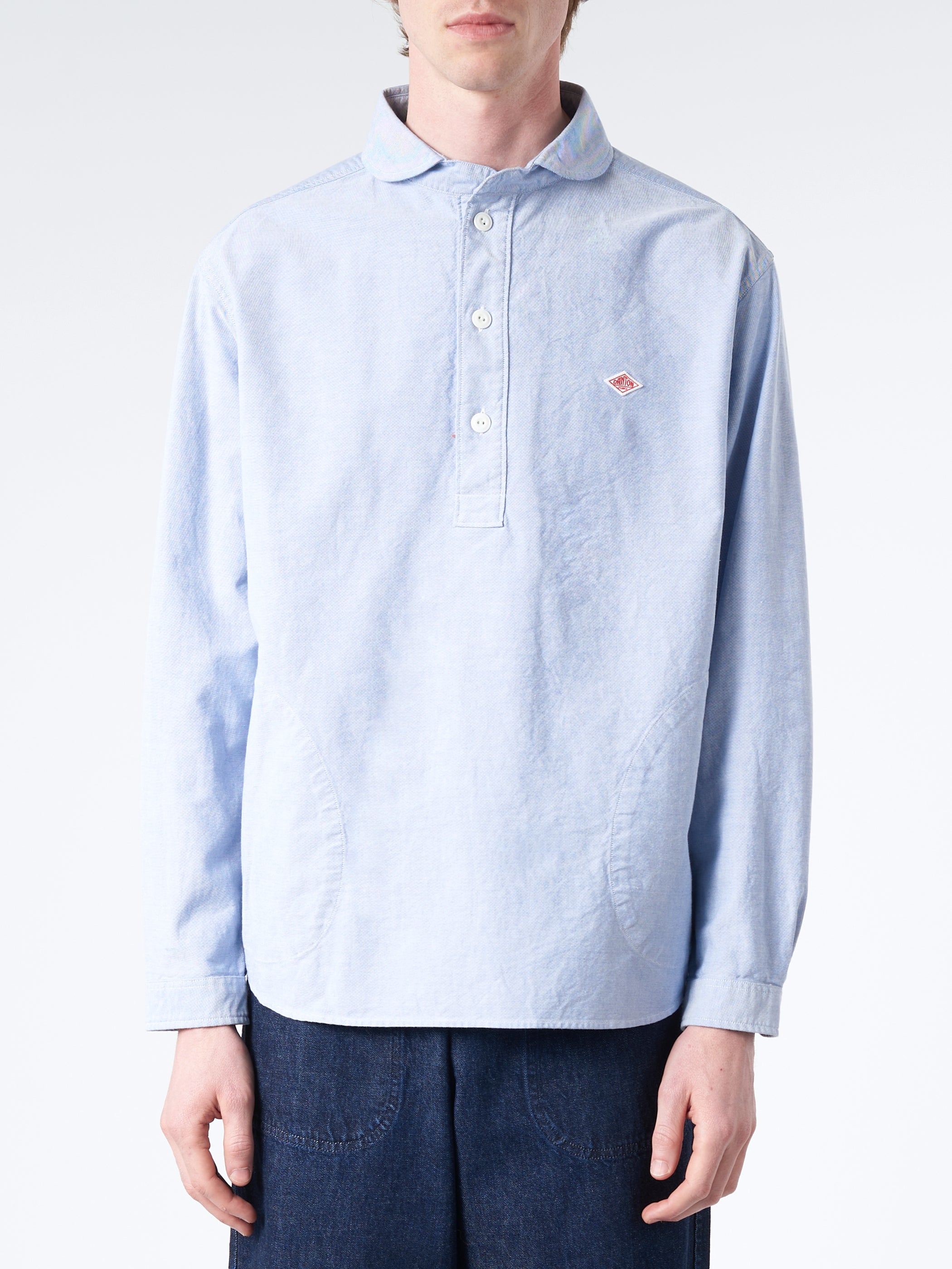 Danton - Oxford Round Collar Pullover Shirt in Blue – gravitypope