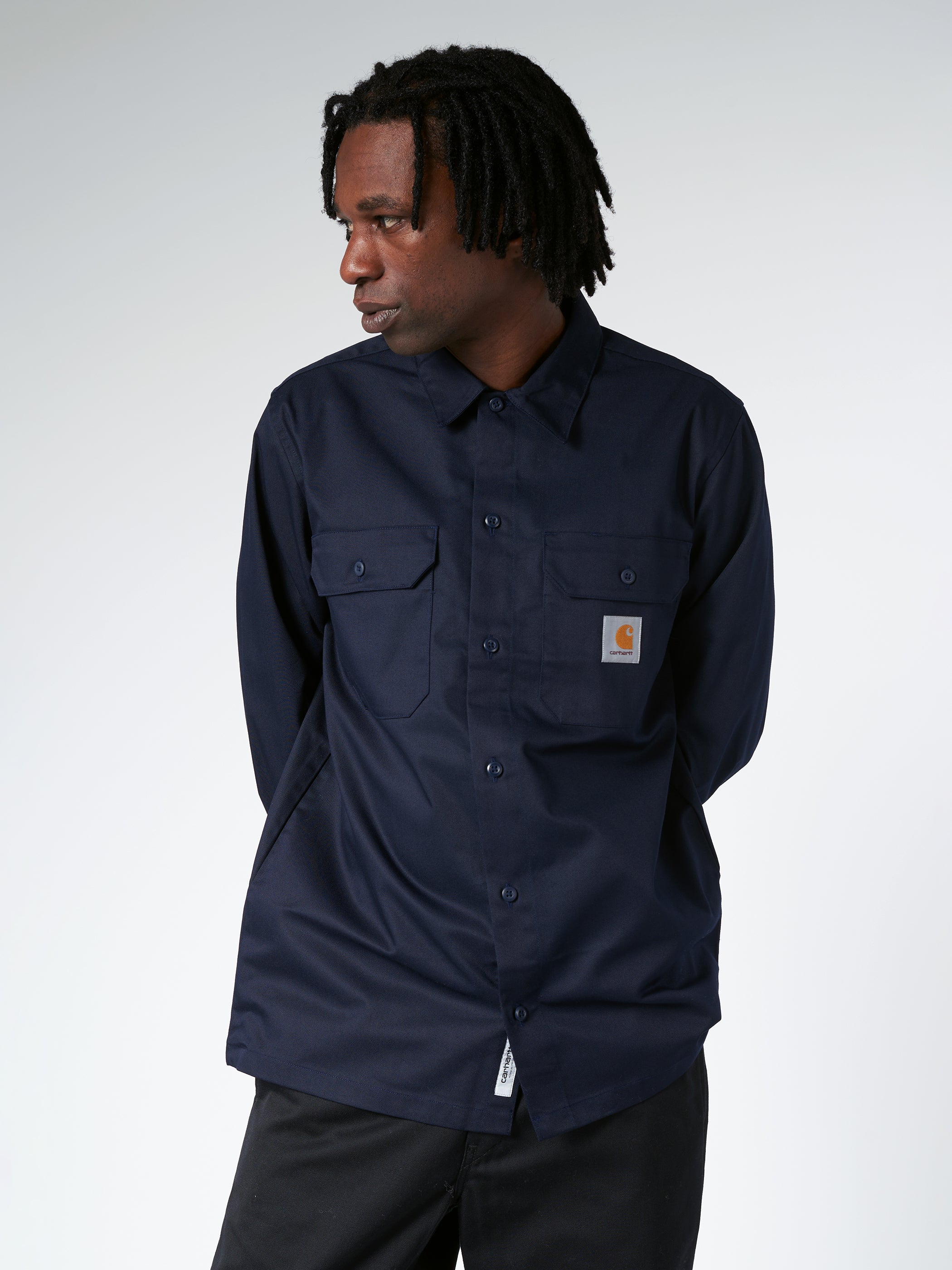 Carhartt WIP - Master Shirt in Dark Navy – gravitypope