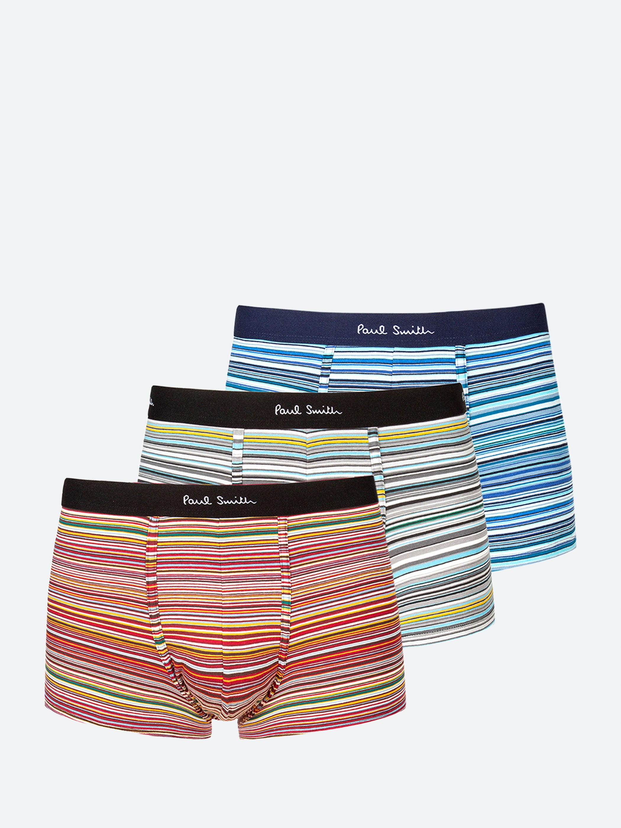 Multi Signature Stripe Low-Rise Boxer Briefs Three Pack