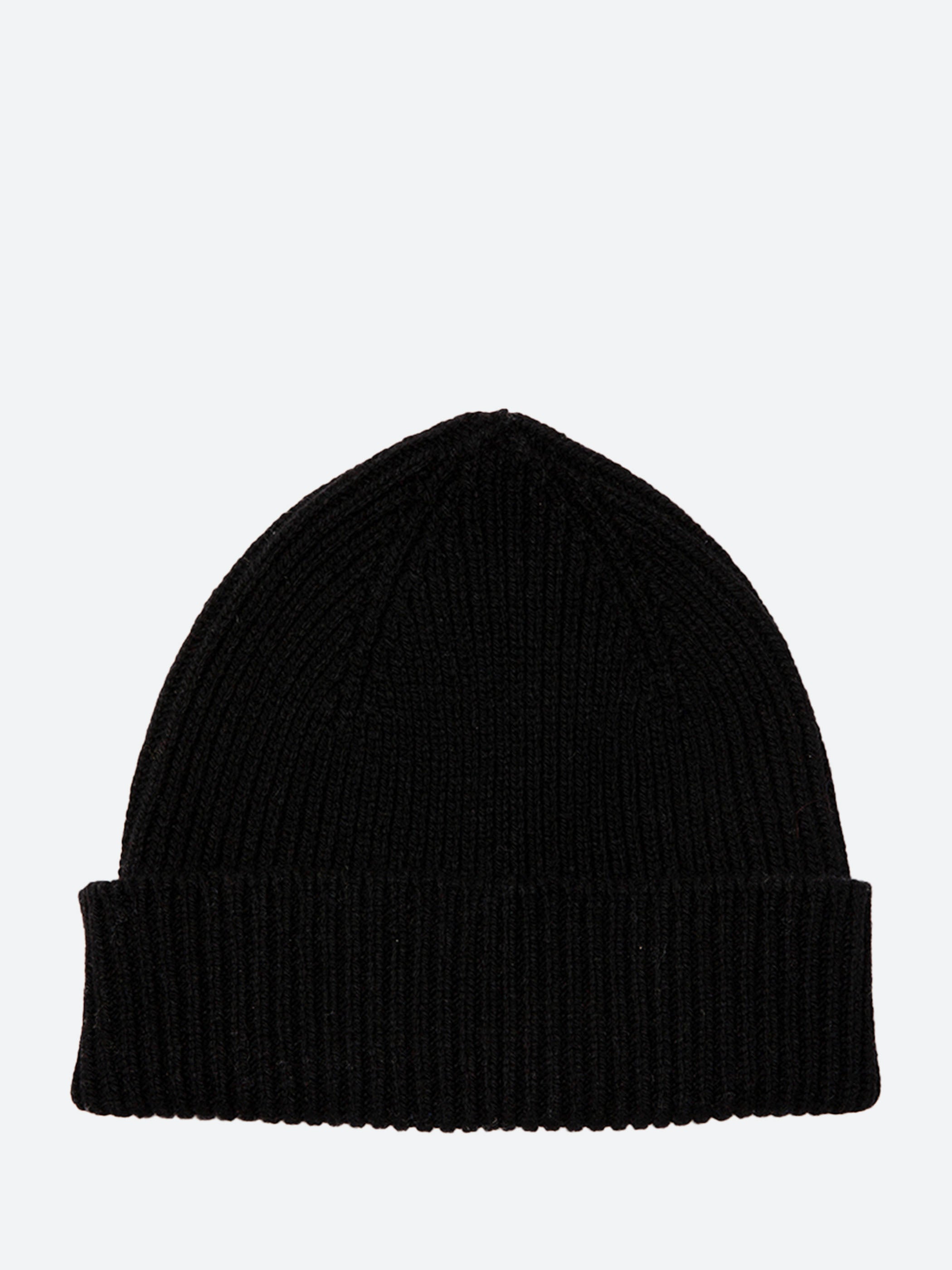 Cashmere-Blend Ribbed Beanie Hat