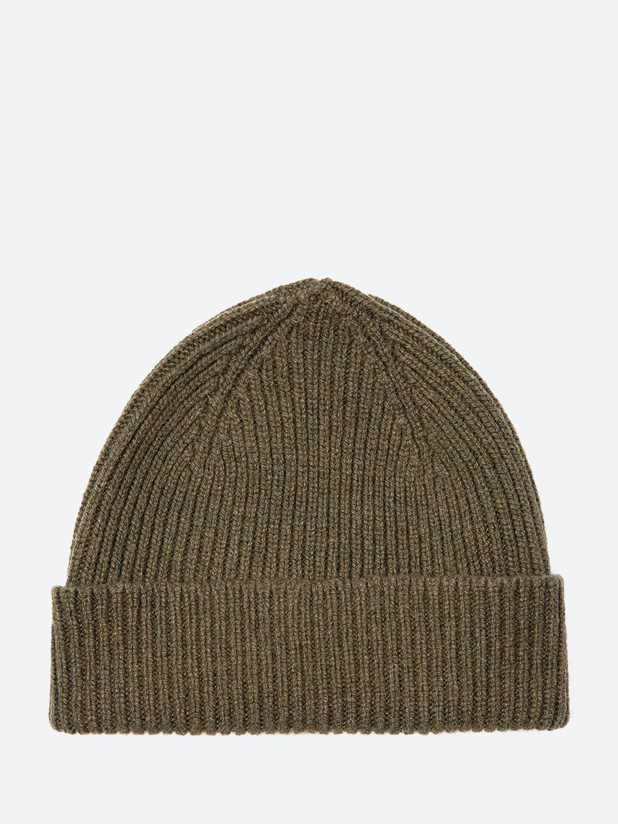 Cashmere-Blend Ribbed Beanie Hat