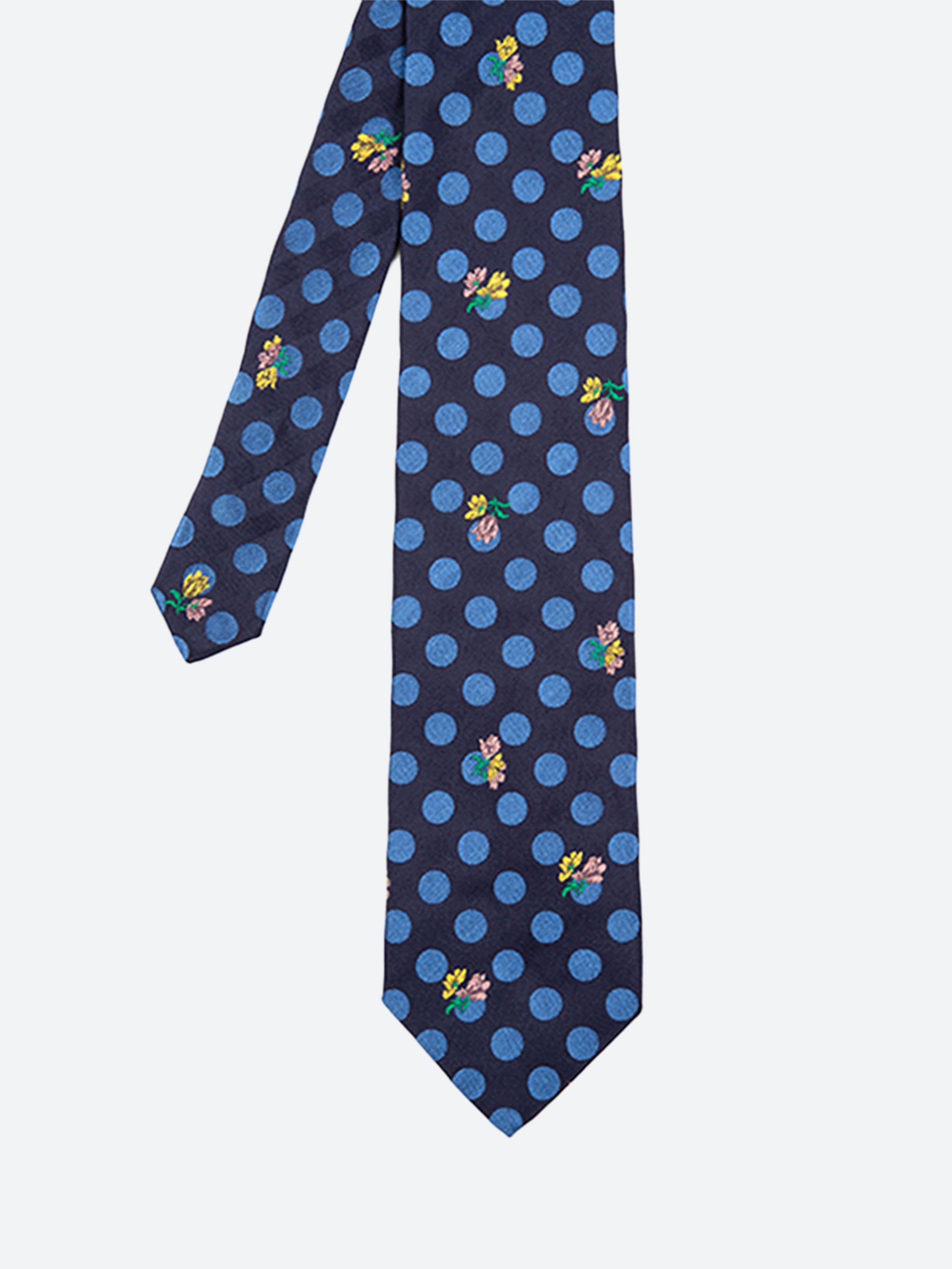 Polka Dot With Flowers Tie