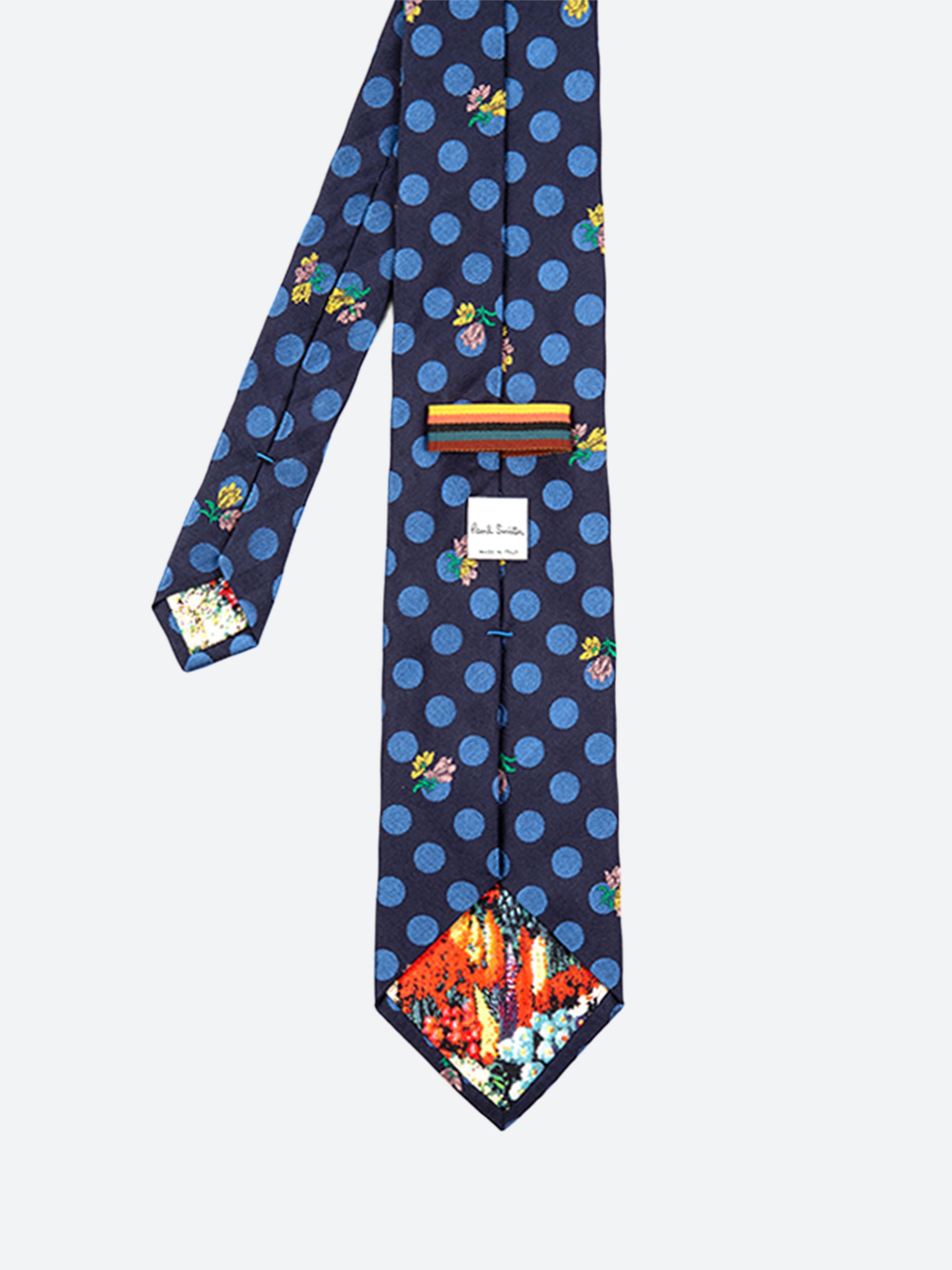 Polka Dot With Flowers Tie