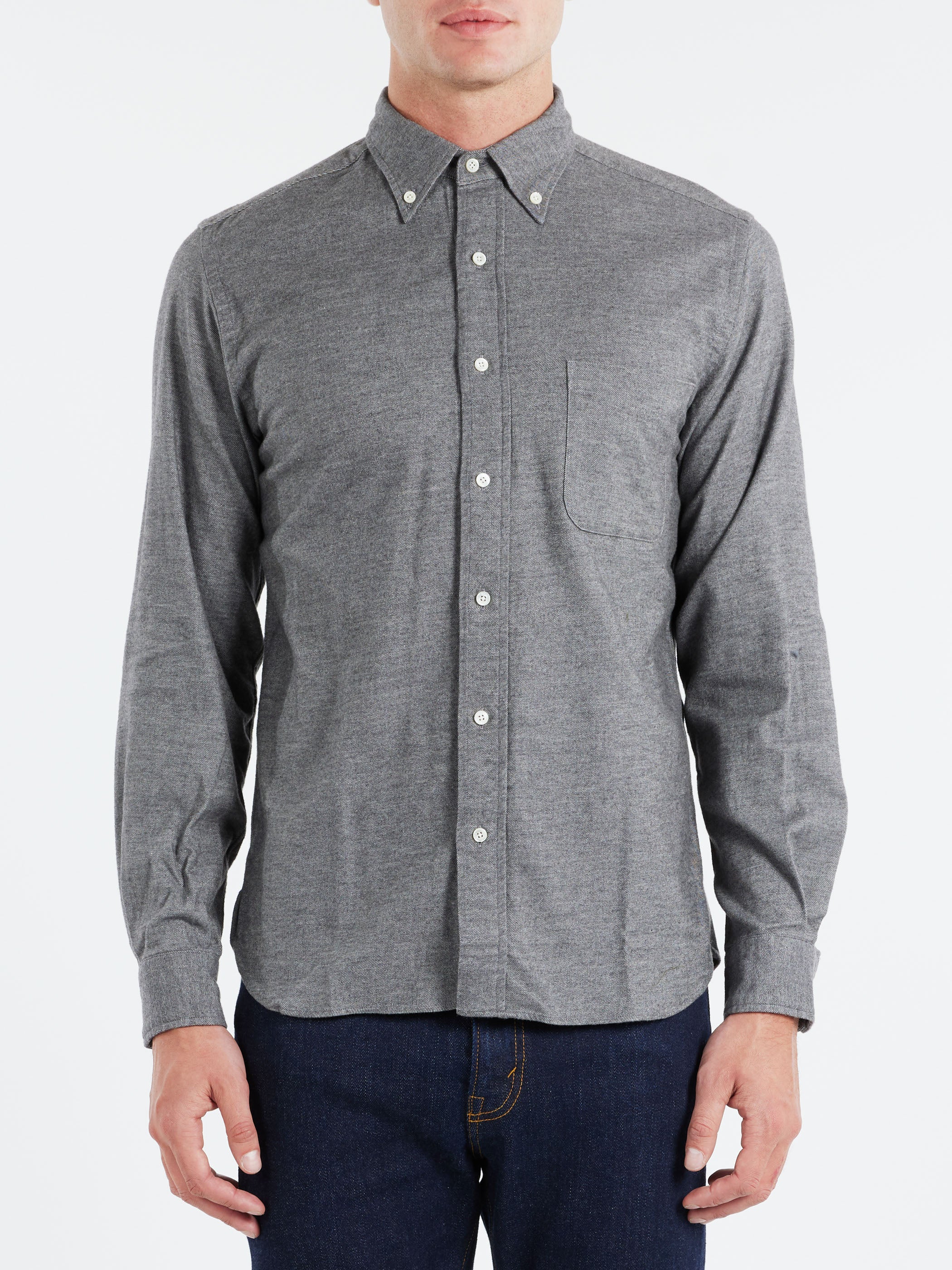 Flannel Solid Button Down Shirt