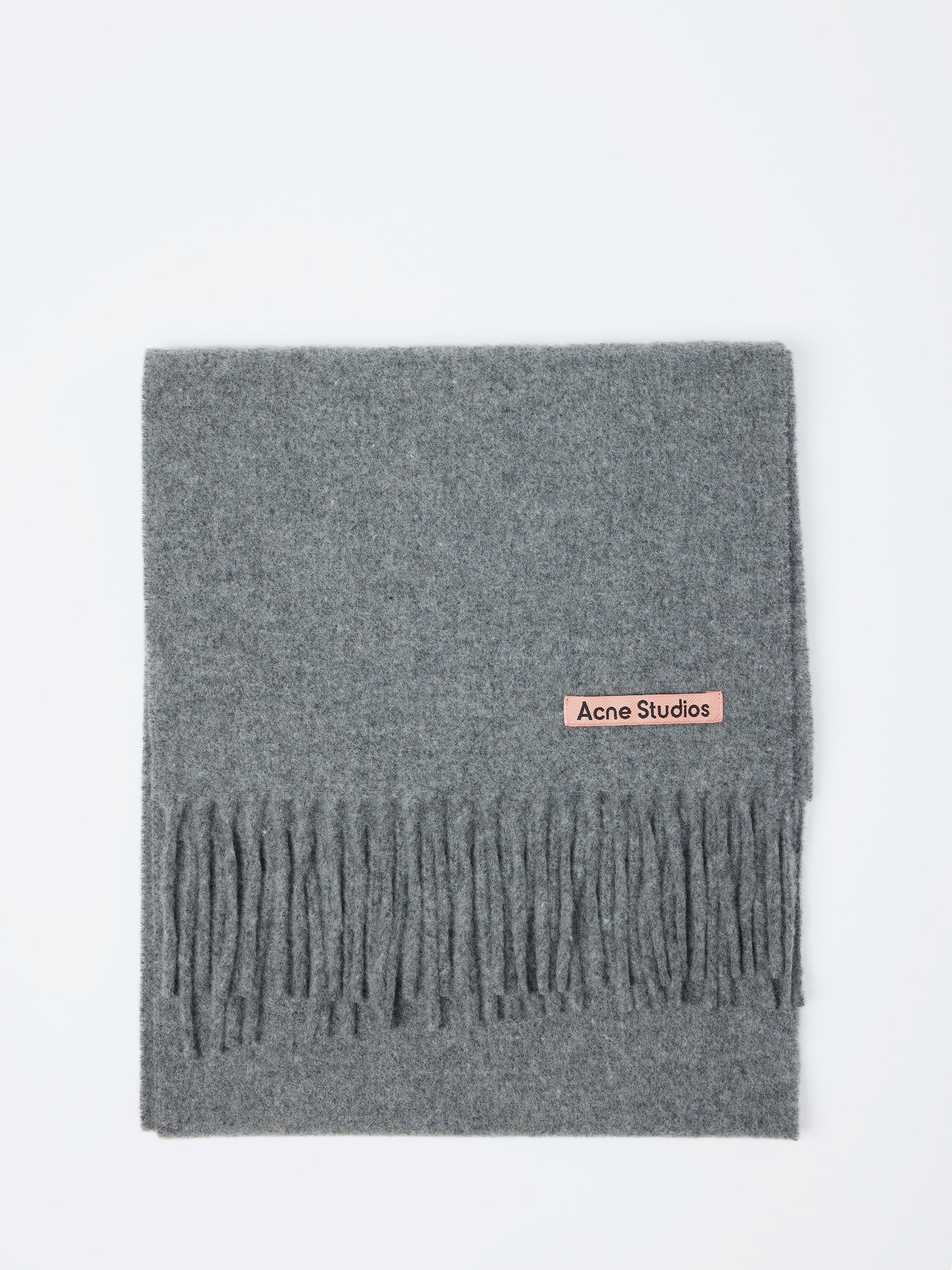 Fringe Wool Scarf - Skinny