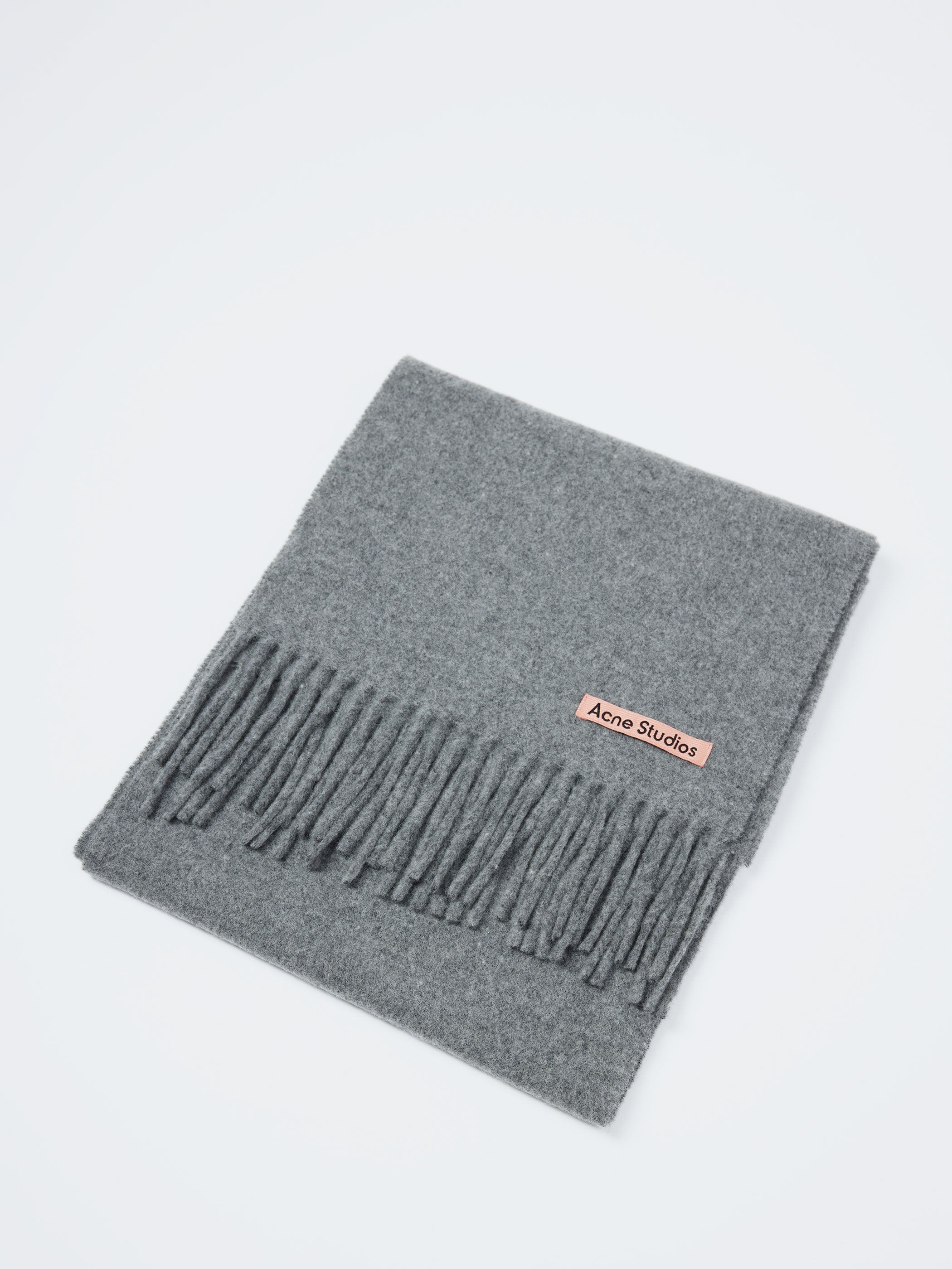 Fringe Wool Scarf - Skinny