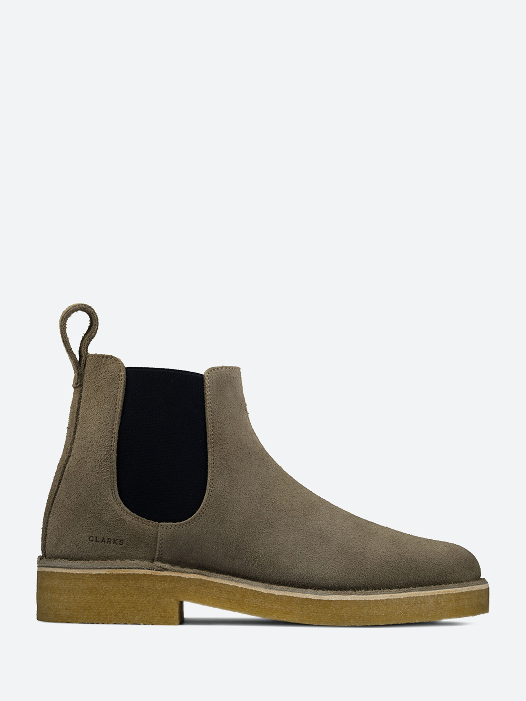 Grey clarks desert boots online