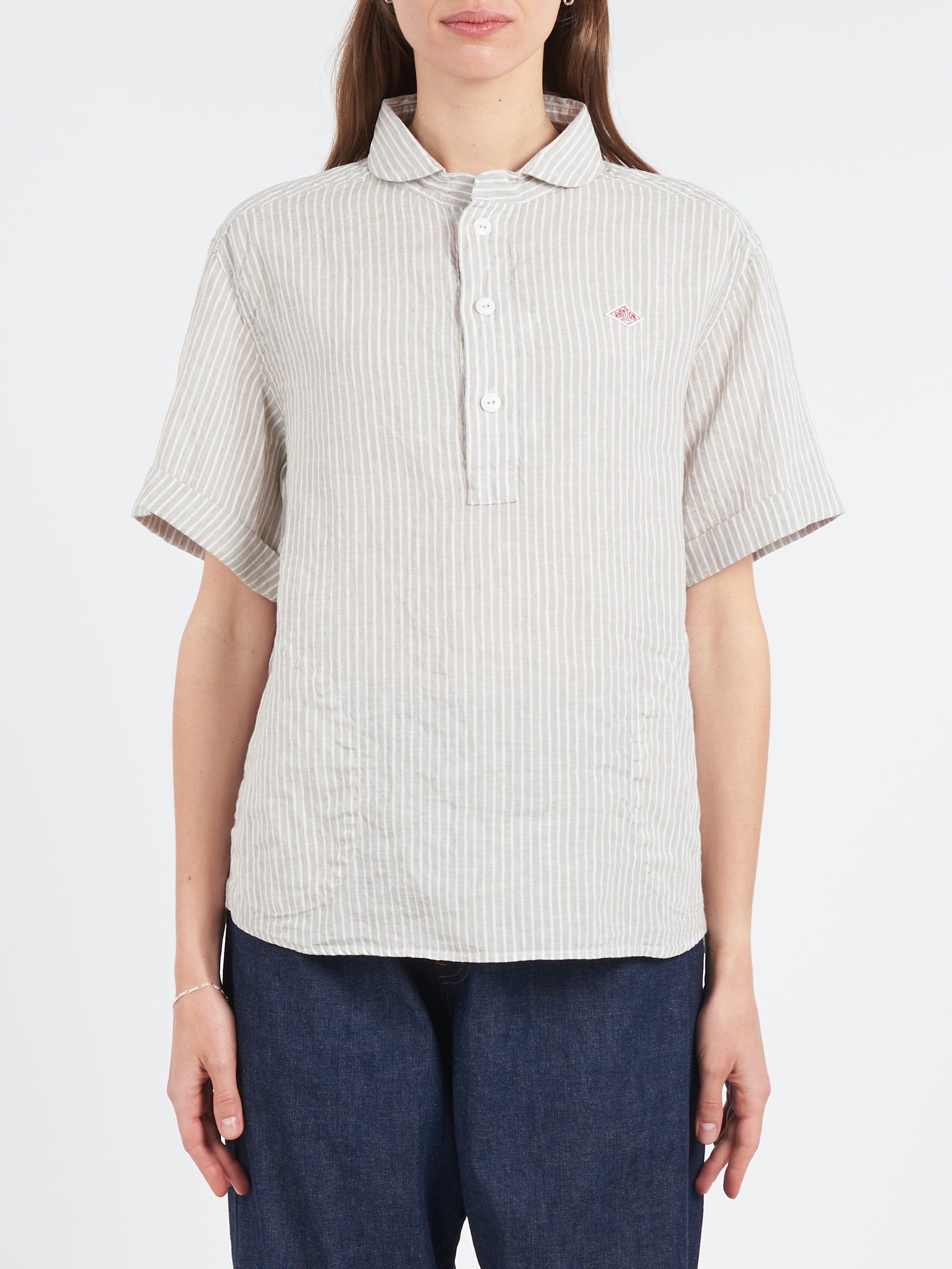 Linen Round Collar Shirt