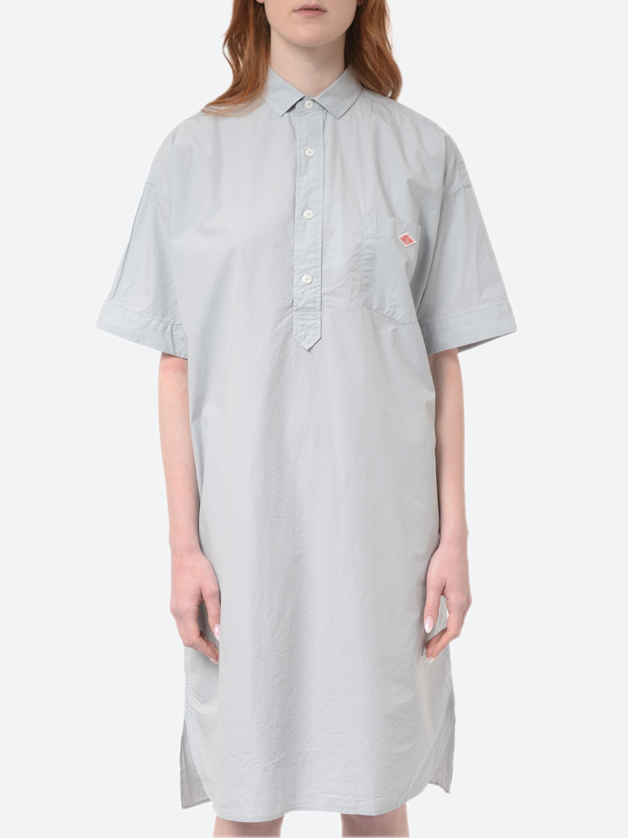 Cotton Poplin Pullover Shirt Dress