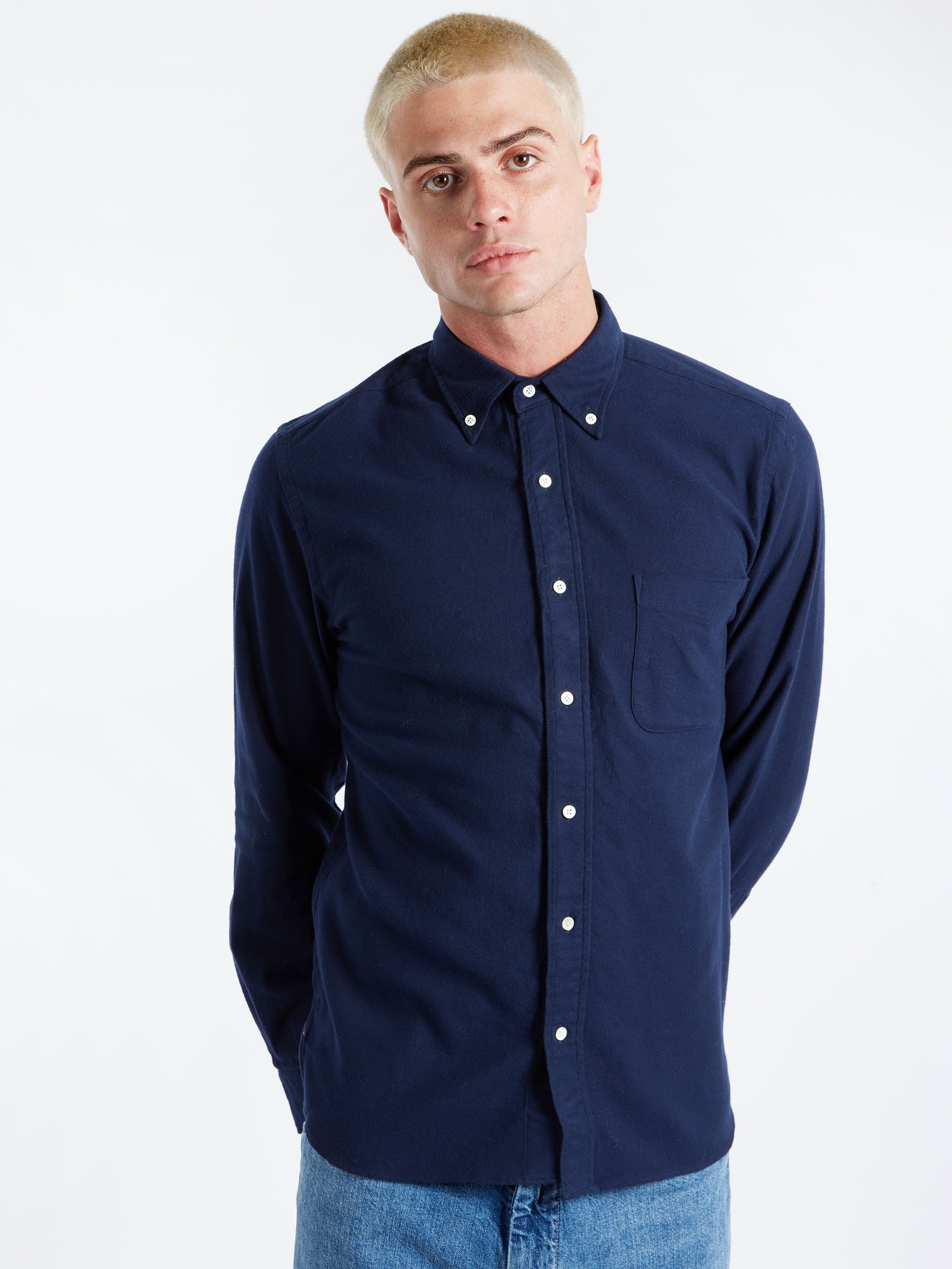 Flannel Solid Button Down Shirt