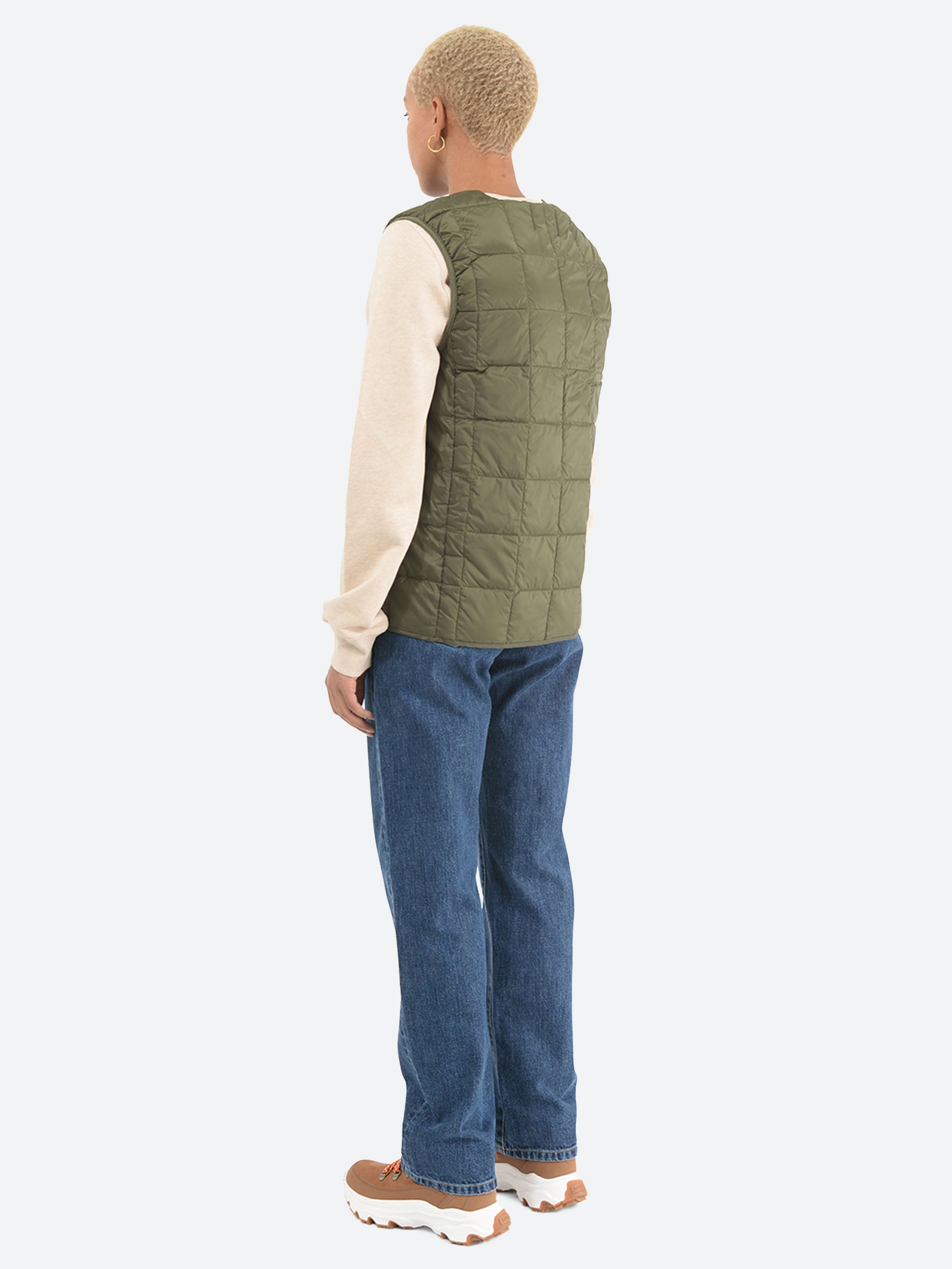 Crew Neck Double Zip Down Vest