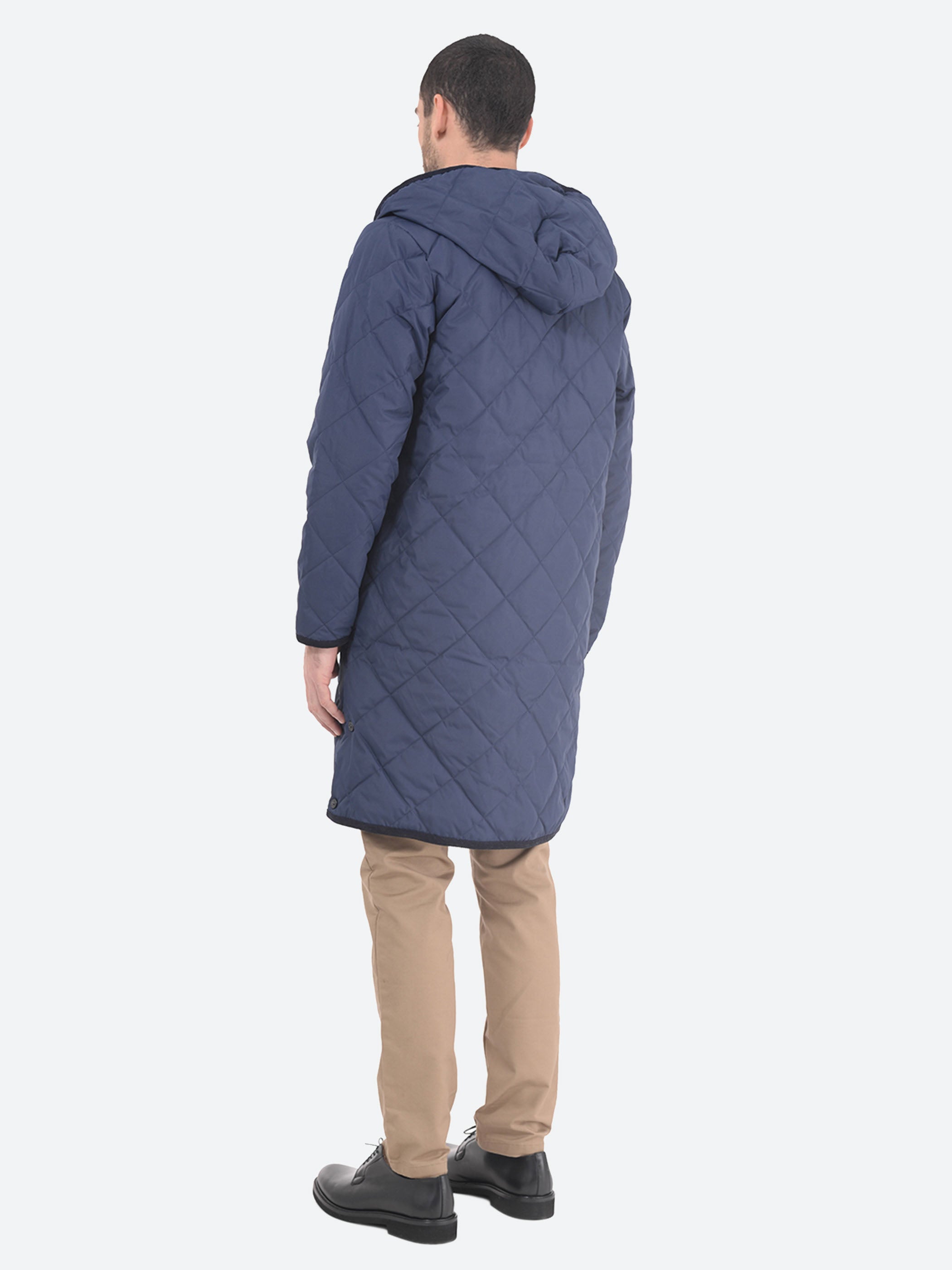 Piping Hood Long Down Coat