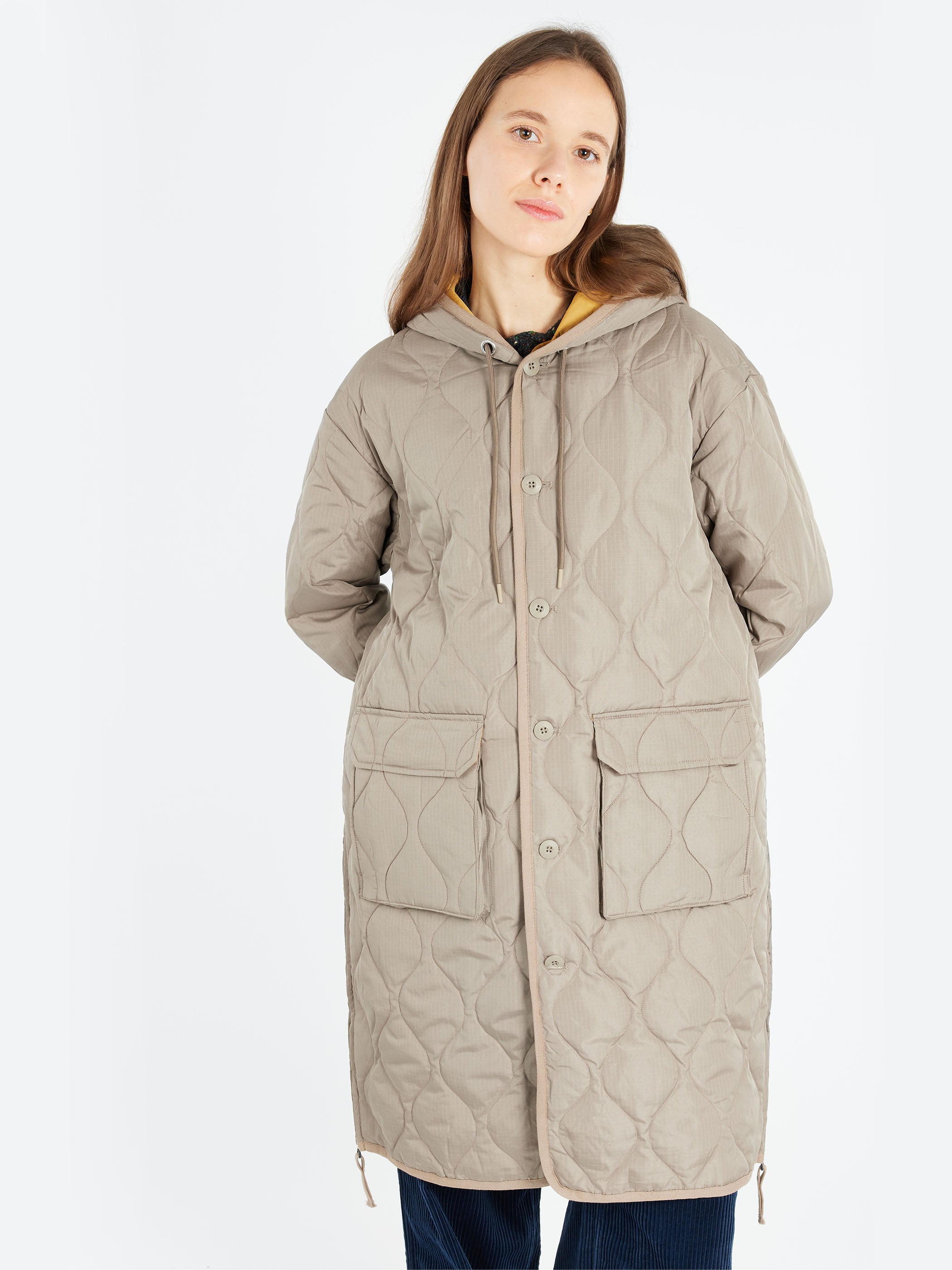 Military Hood Long Down Coat