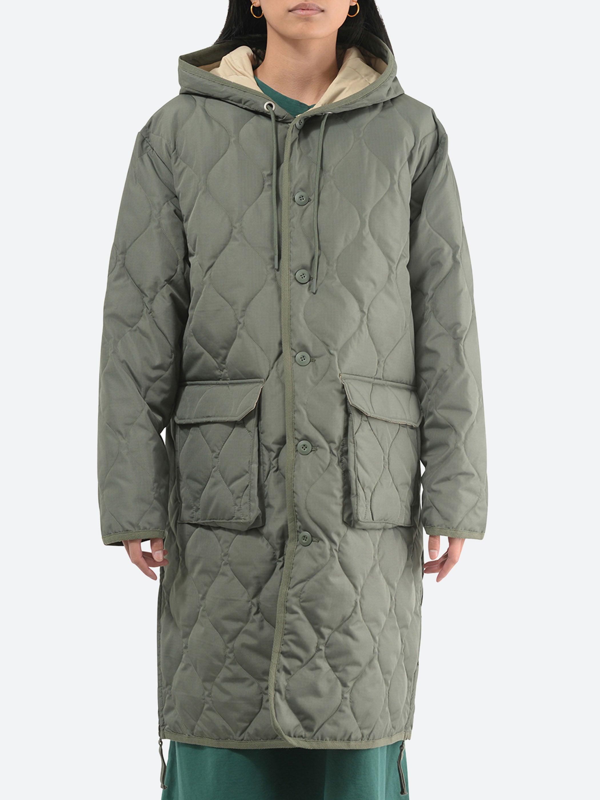 Military Hood Long Down Coat