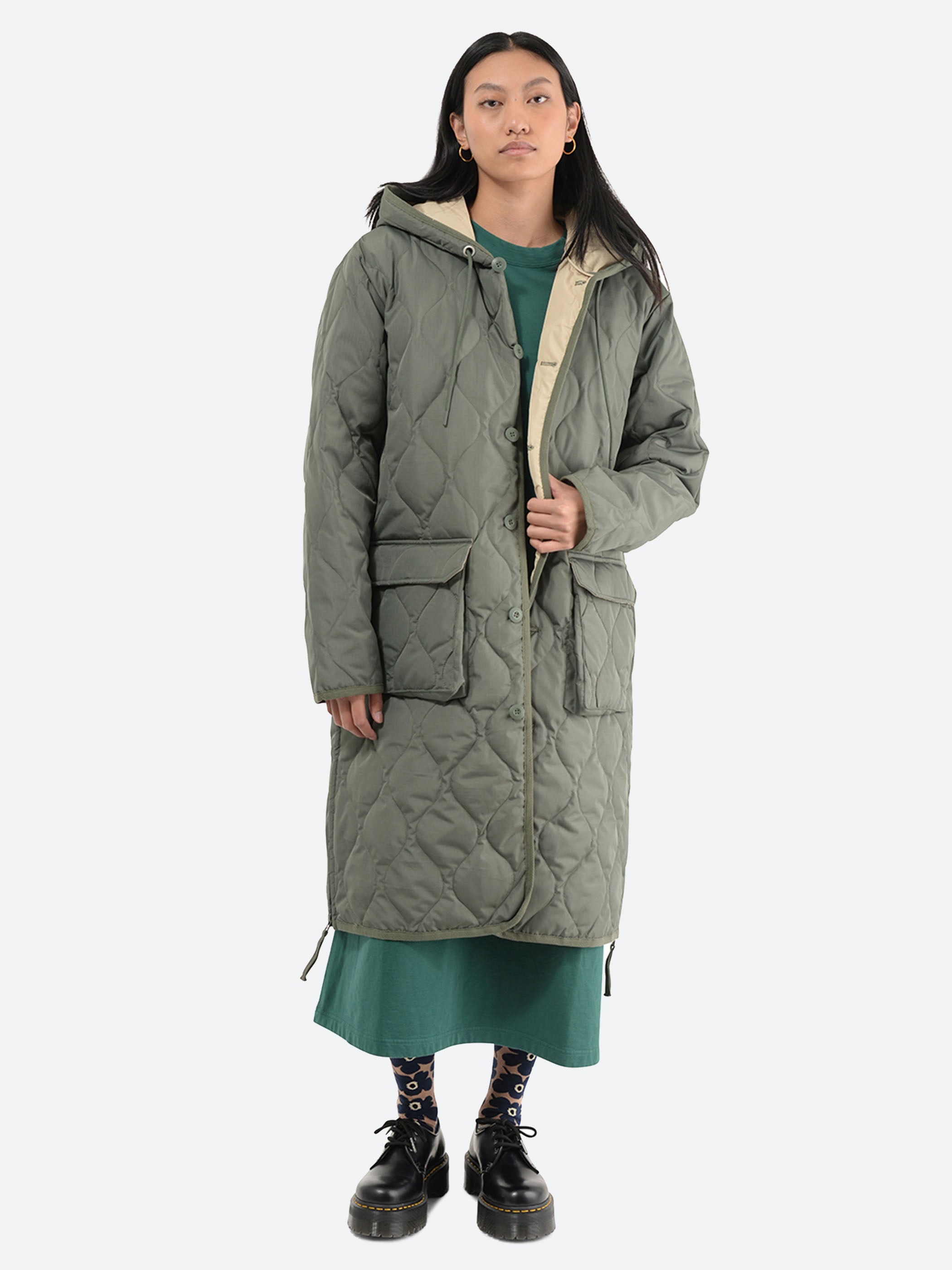 Military Hood Long Down Coat