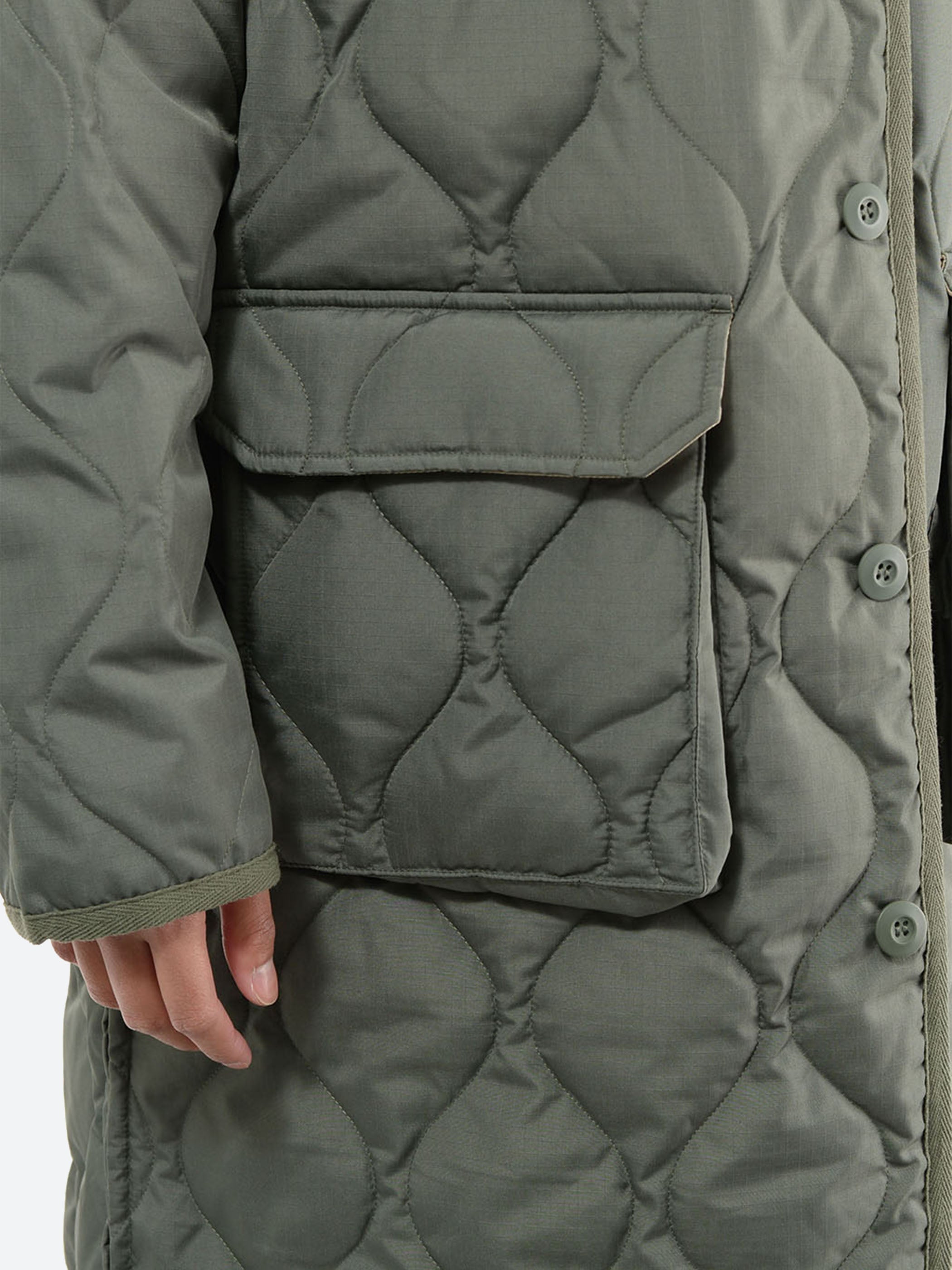 Military Hood Long Down Coat