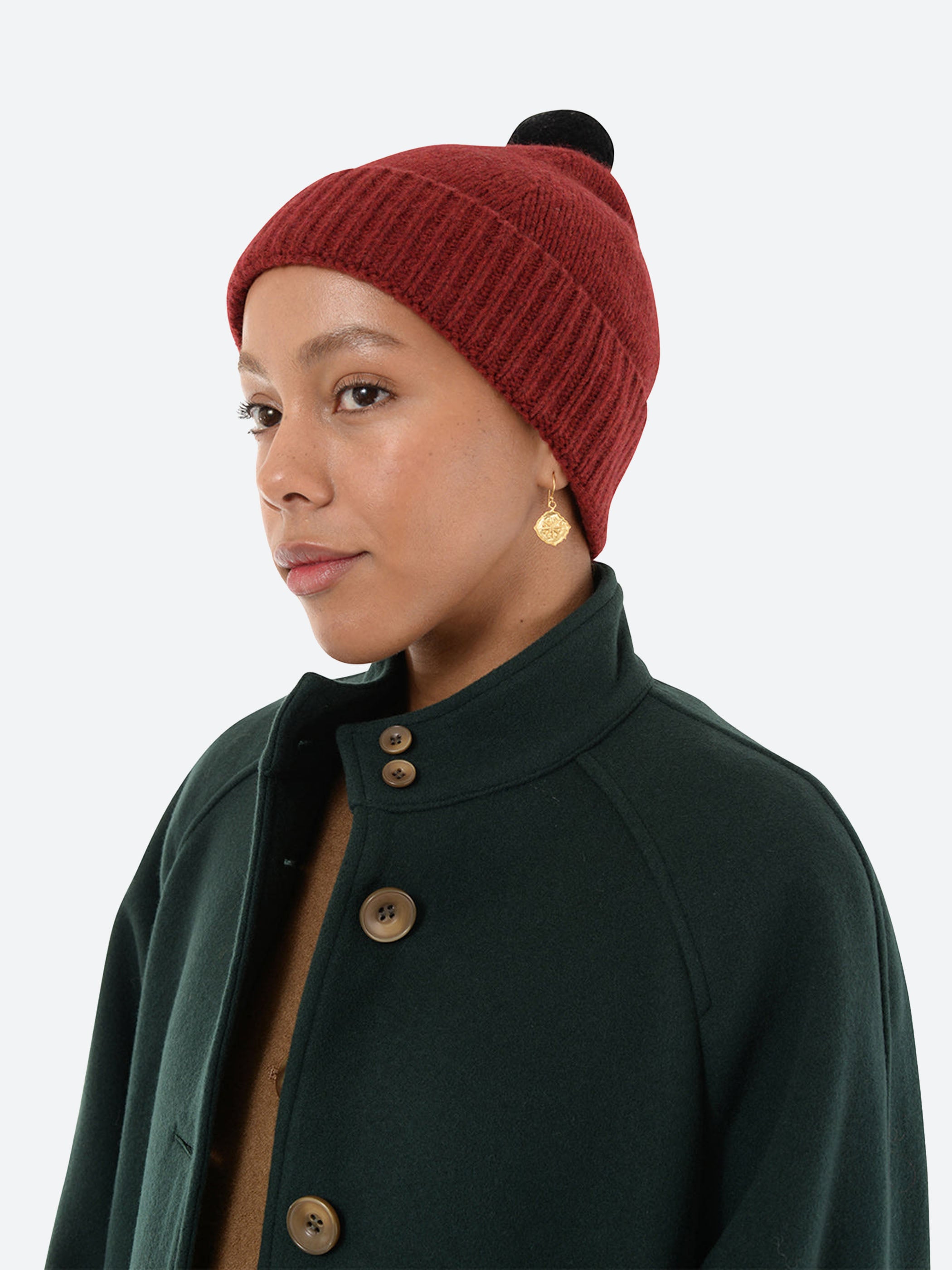 Plain Hat Contrast Pompom