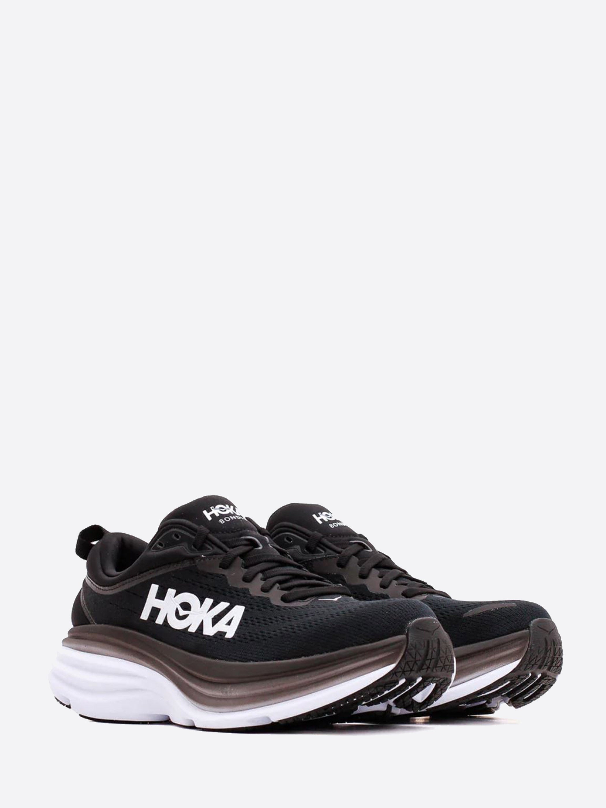 HOKA ONE ONE Bondi 8 in Black and White gravitypope