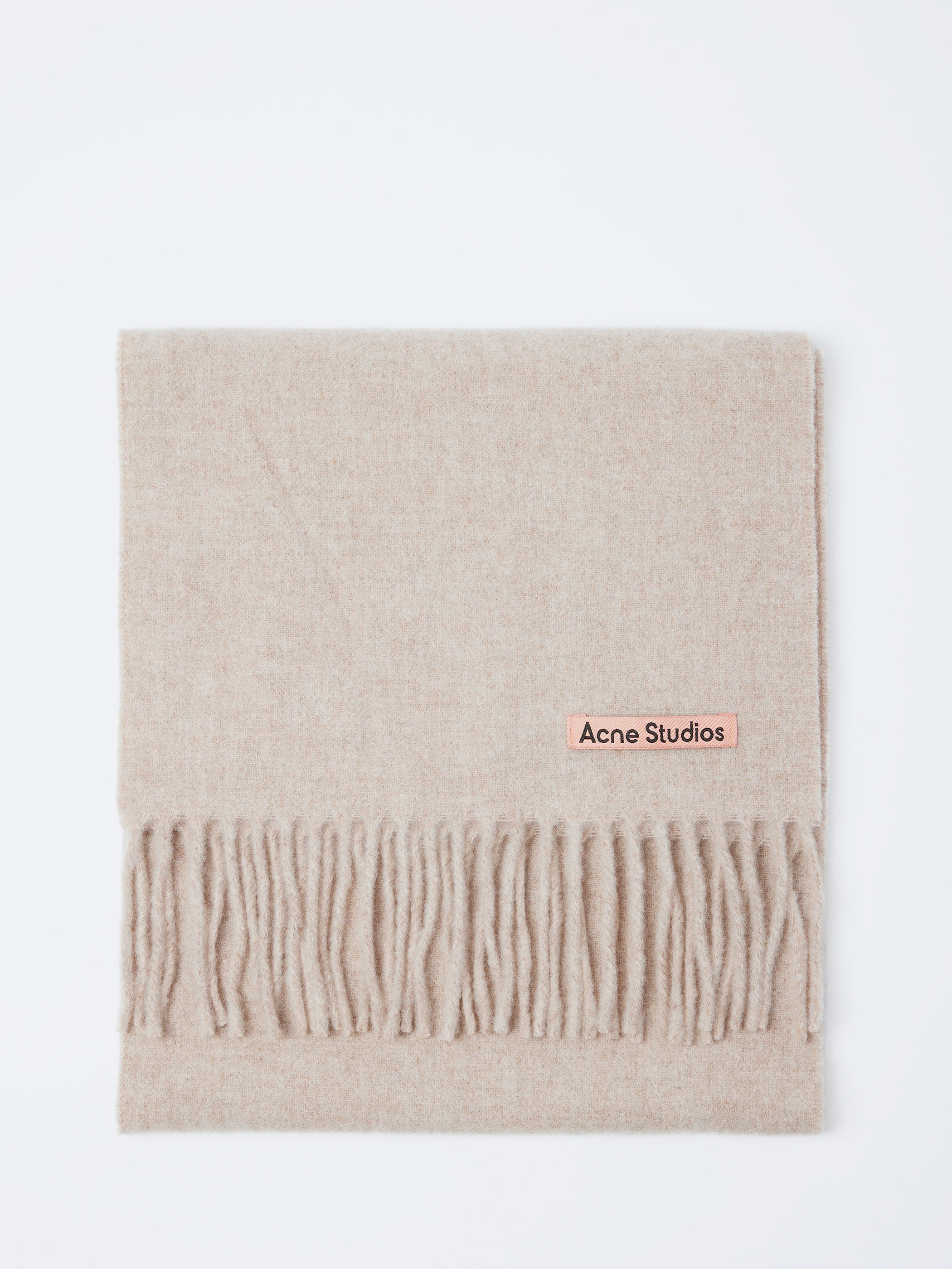 Fringe Wool Scarf - Skinny