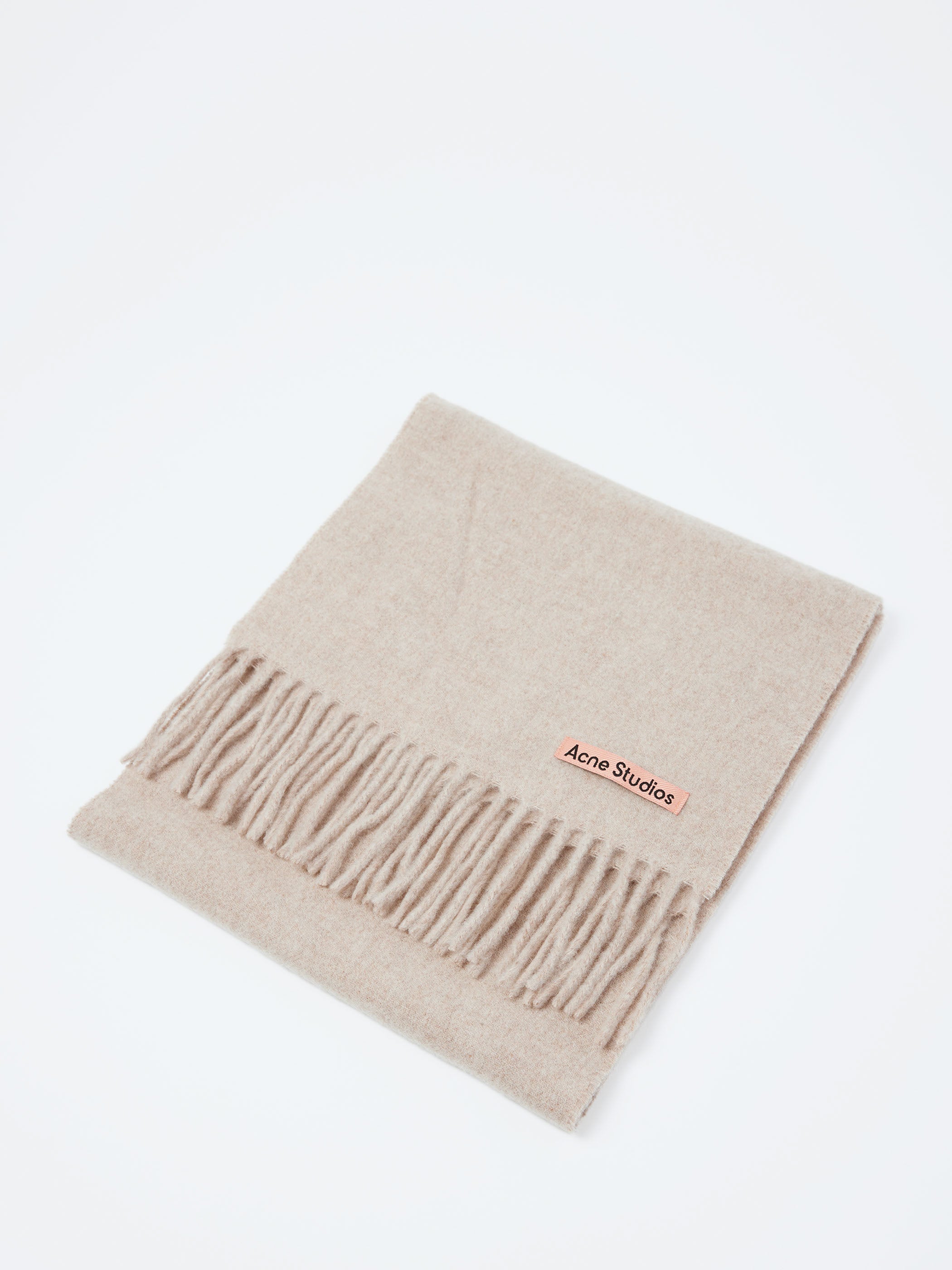 Fringe Wool Scarf - Skinny