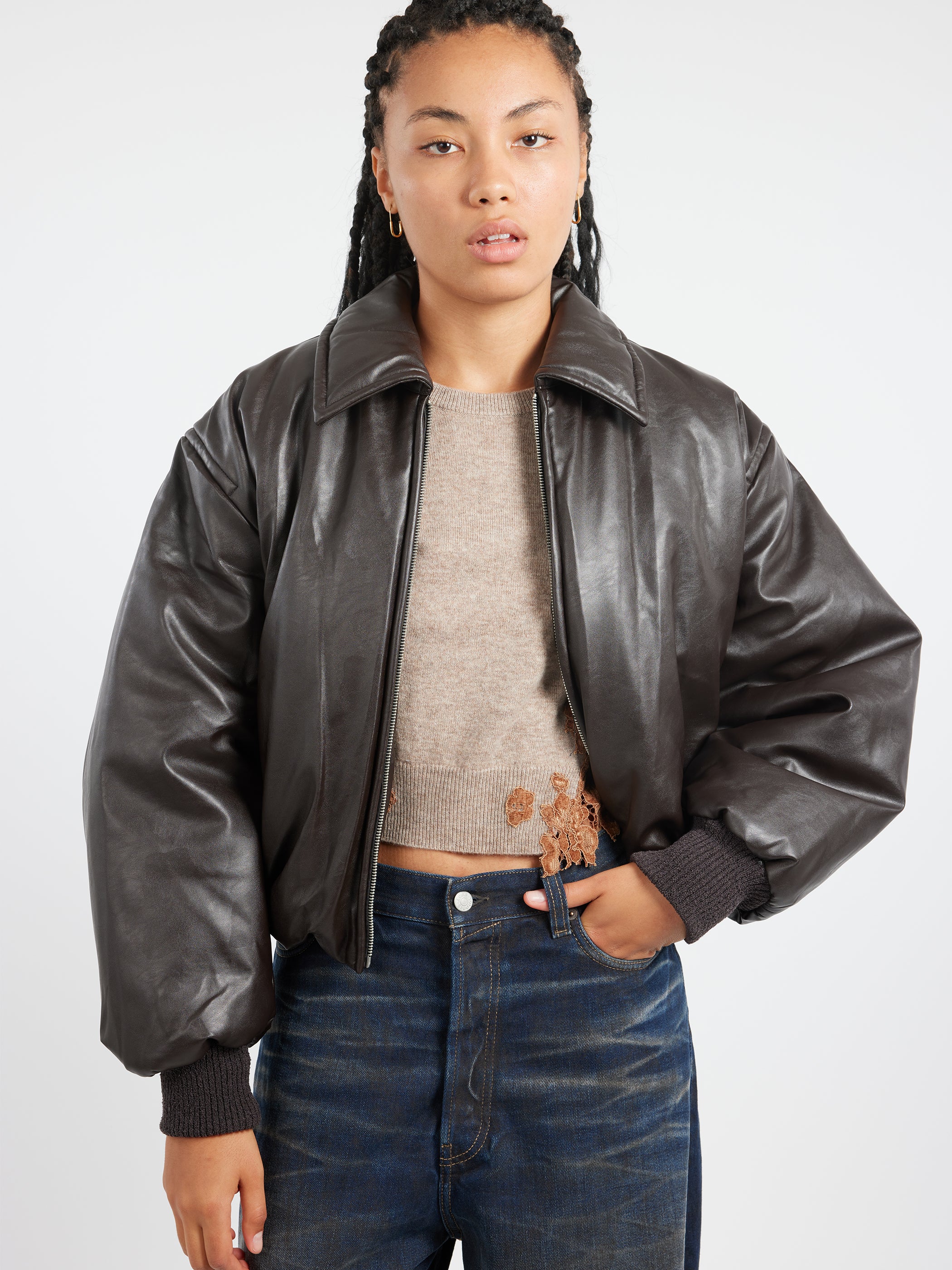 Coated Bomber Jacket