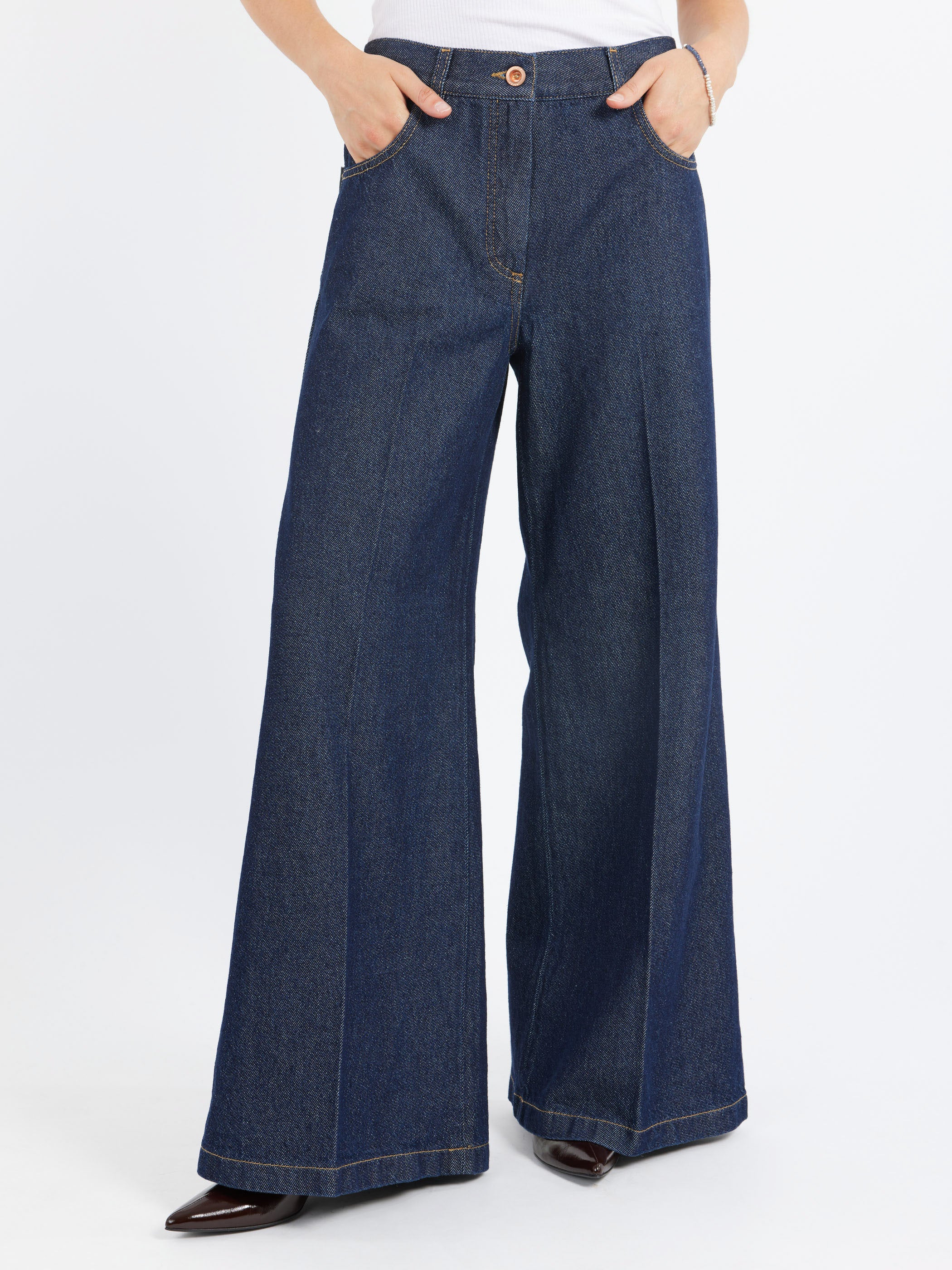 Wide Leg Flared Jeans