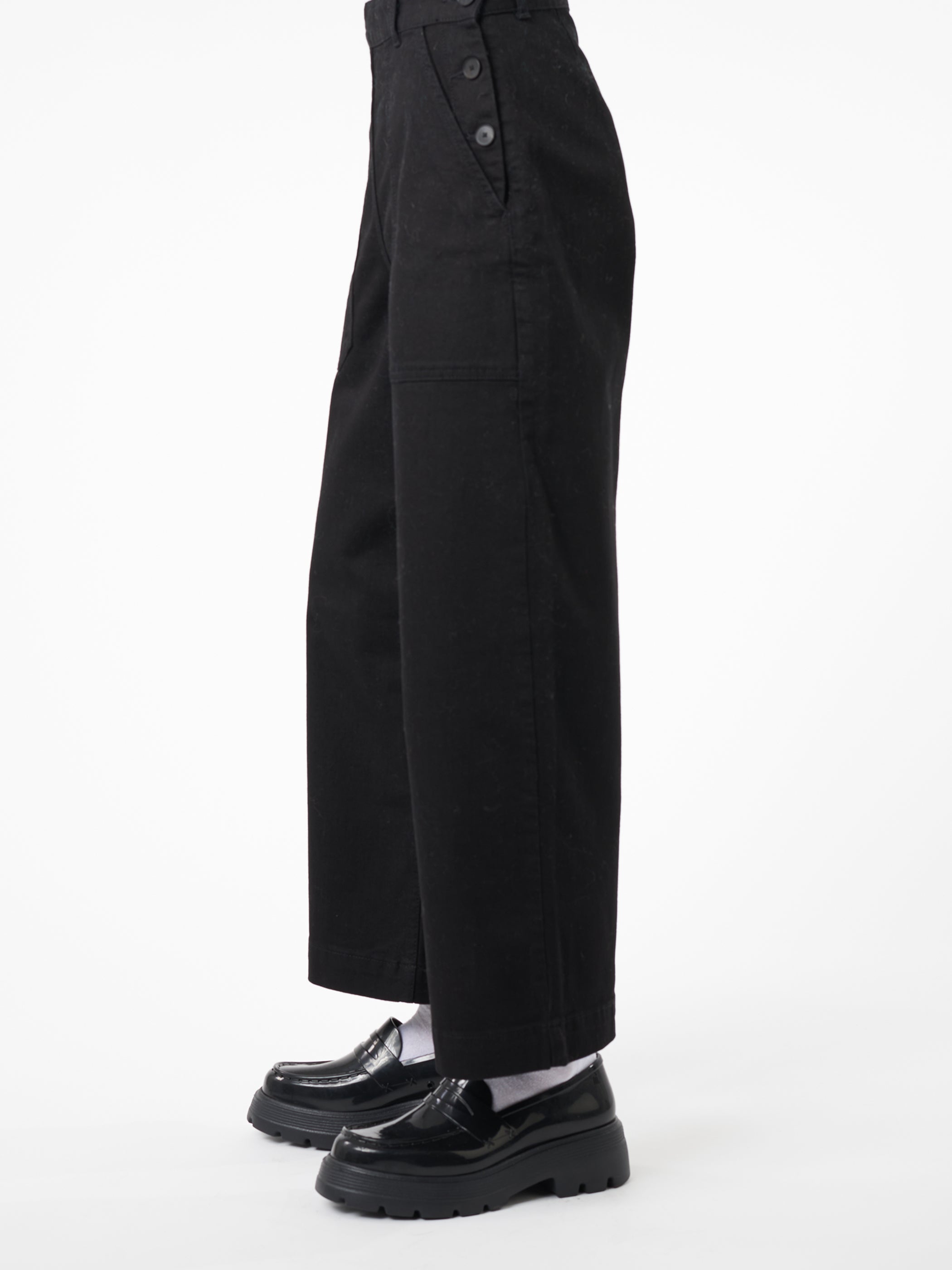 TOAST - Annie Side Button Trousers in Black – gravitypope