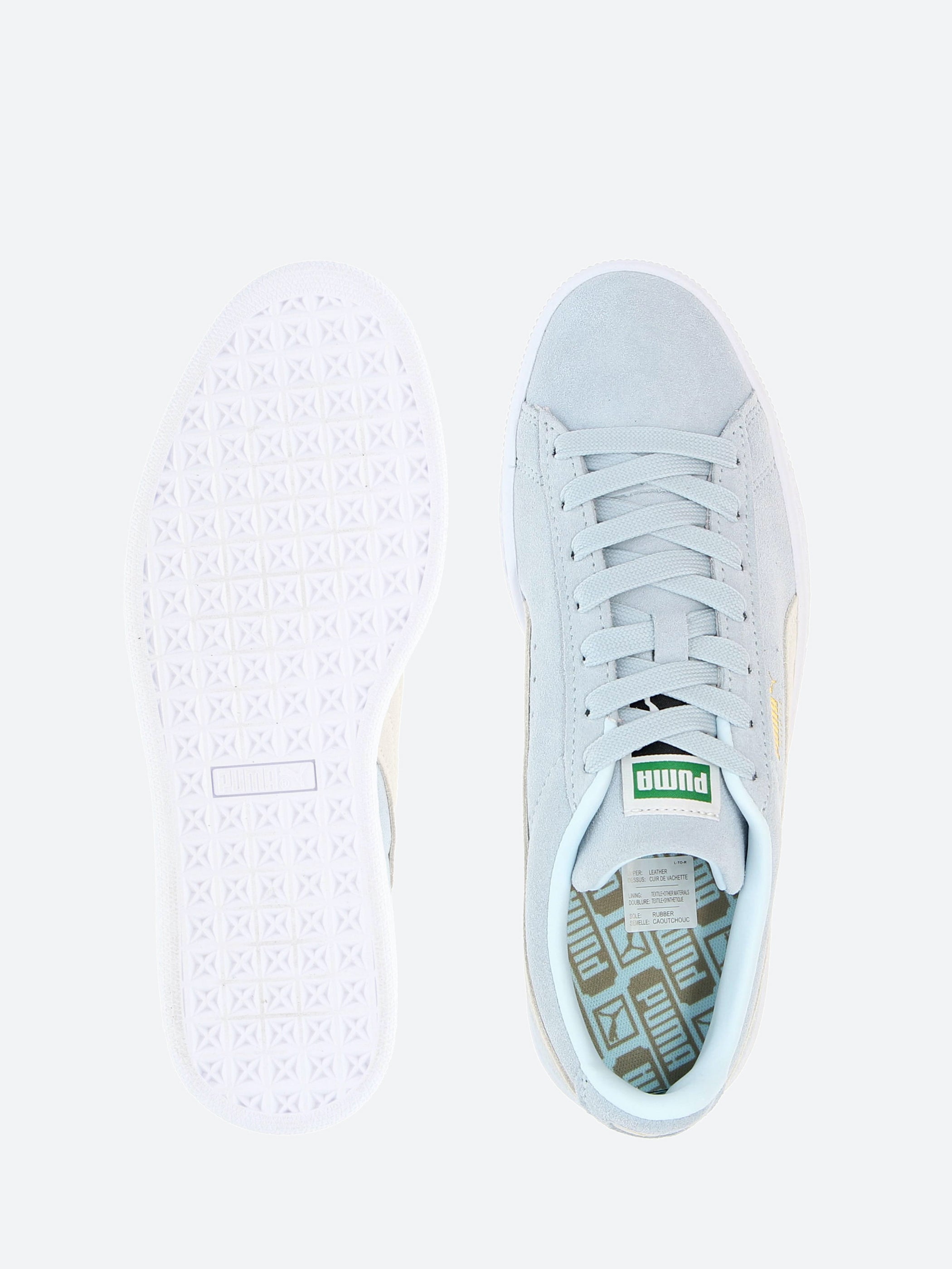 Puma Suede Classics XXI in Icy Blue and White gravitypope