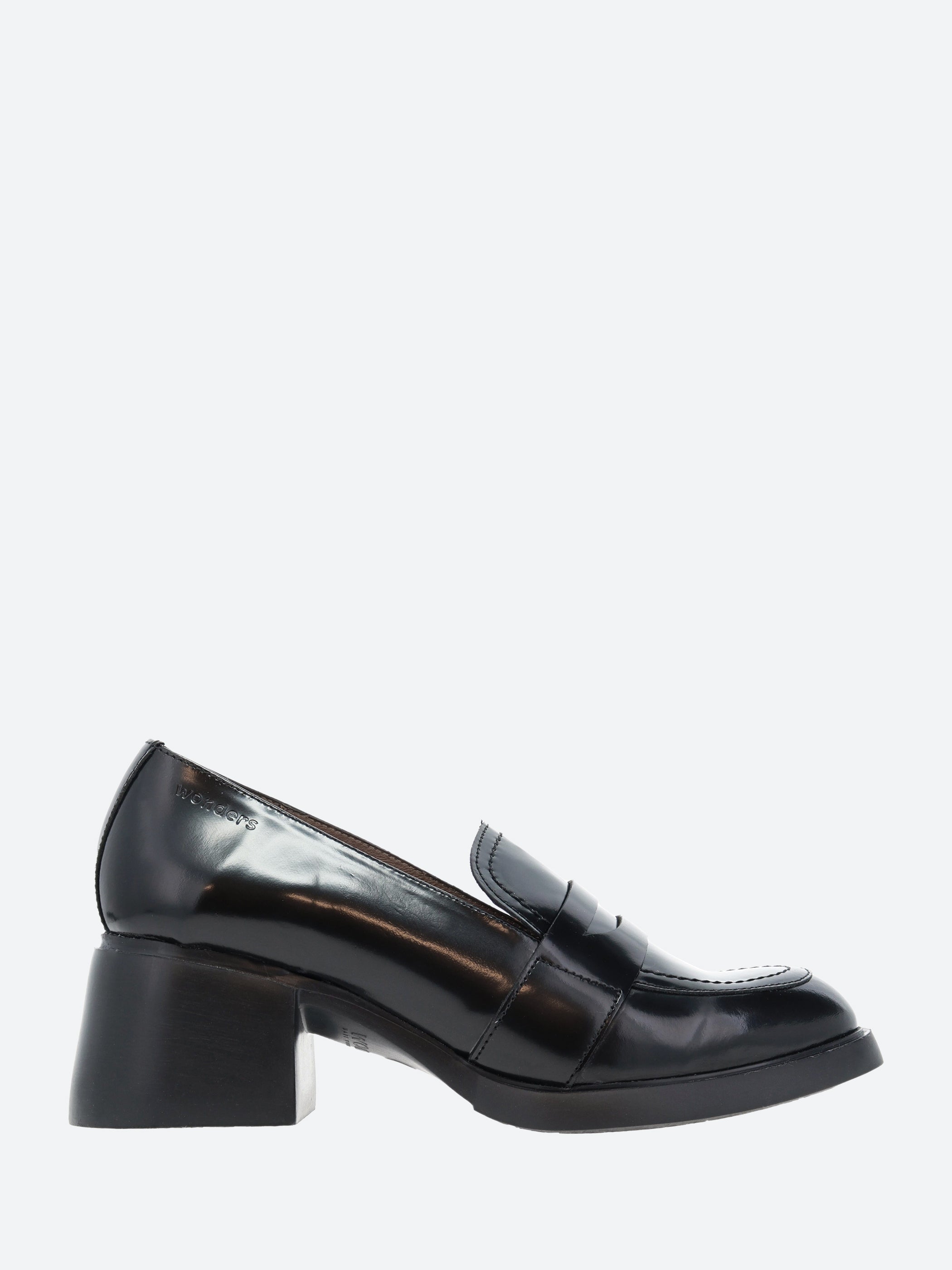 Wonders Heel Loafer in Black Regata gravitypope