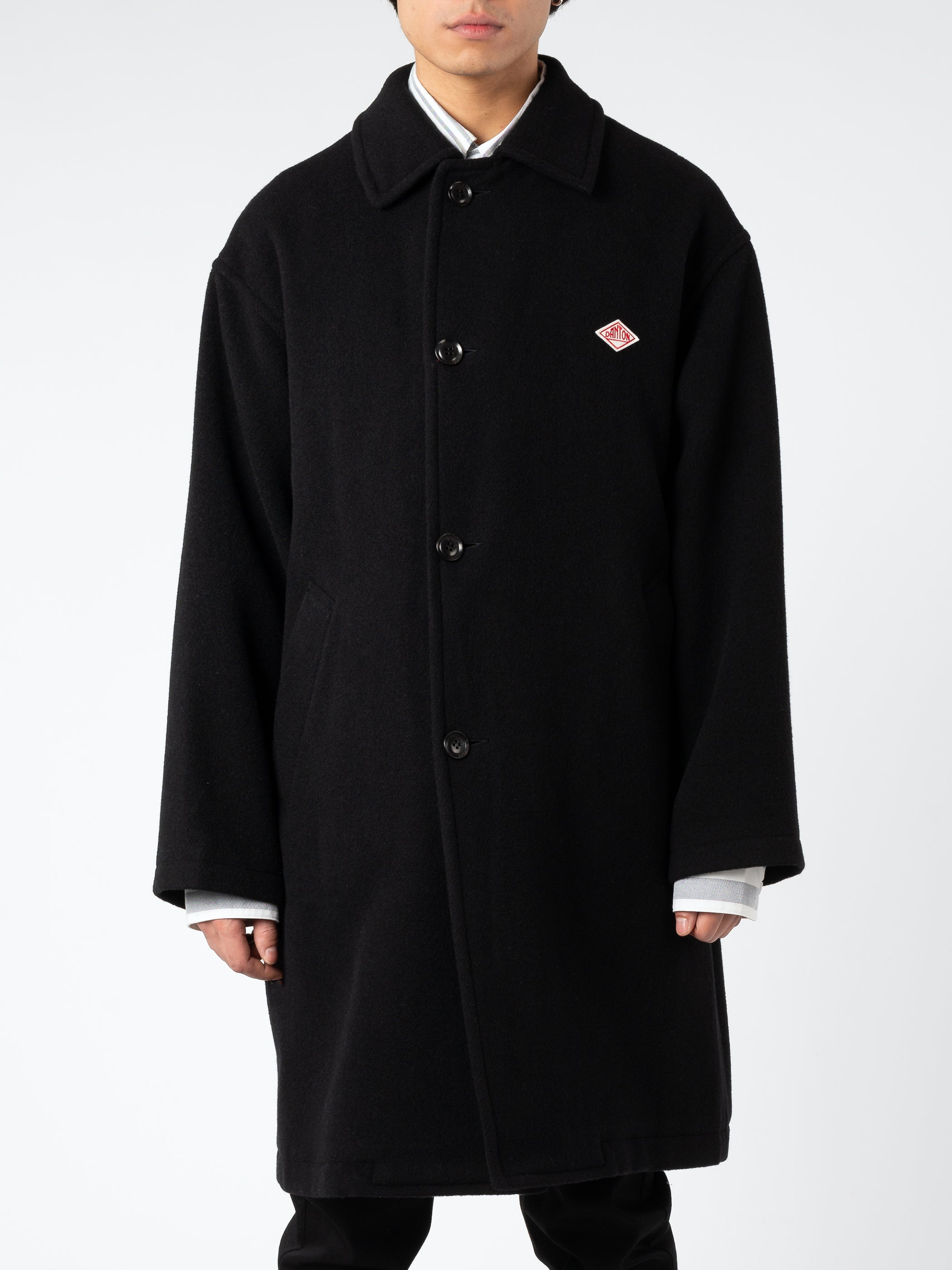 Danton - Wool Light Pile Long Coat in Black – gravitypope