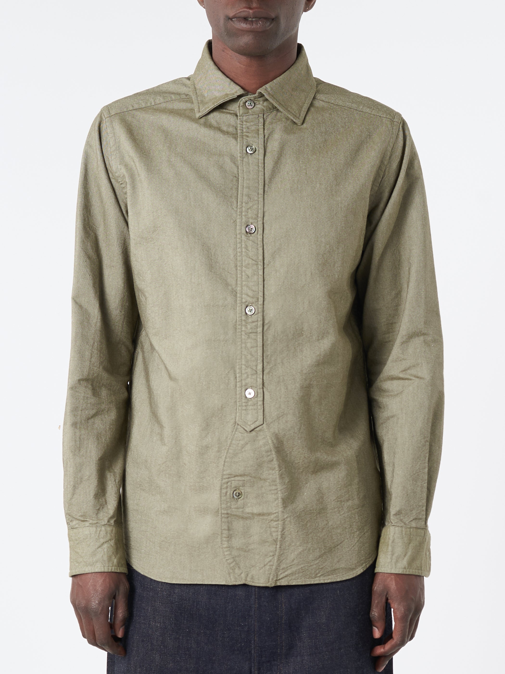 Nigel Cabourn - British Officers Shirt in Dark Green – gravitypope