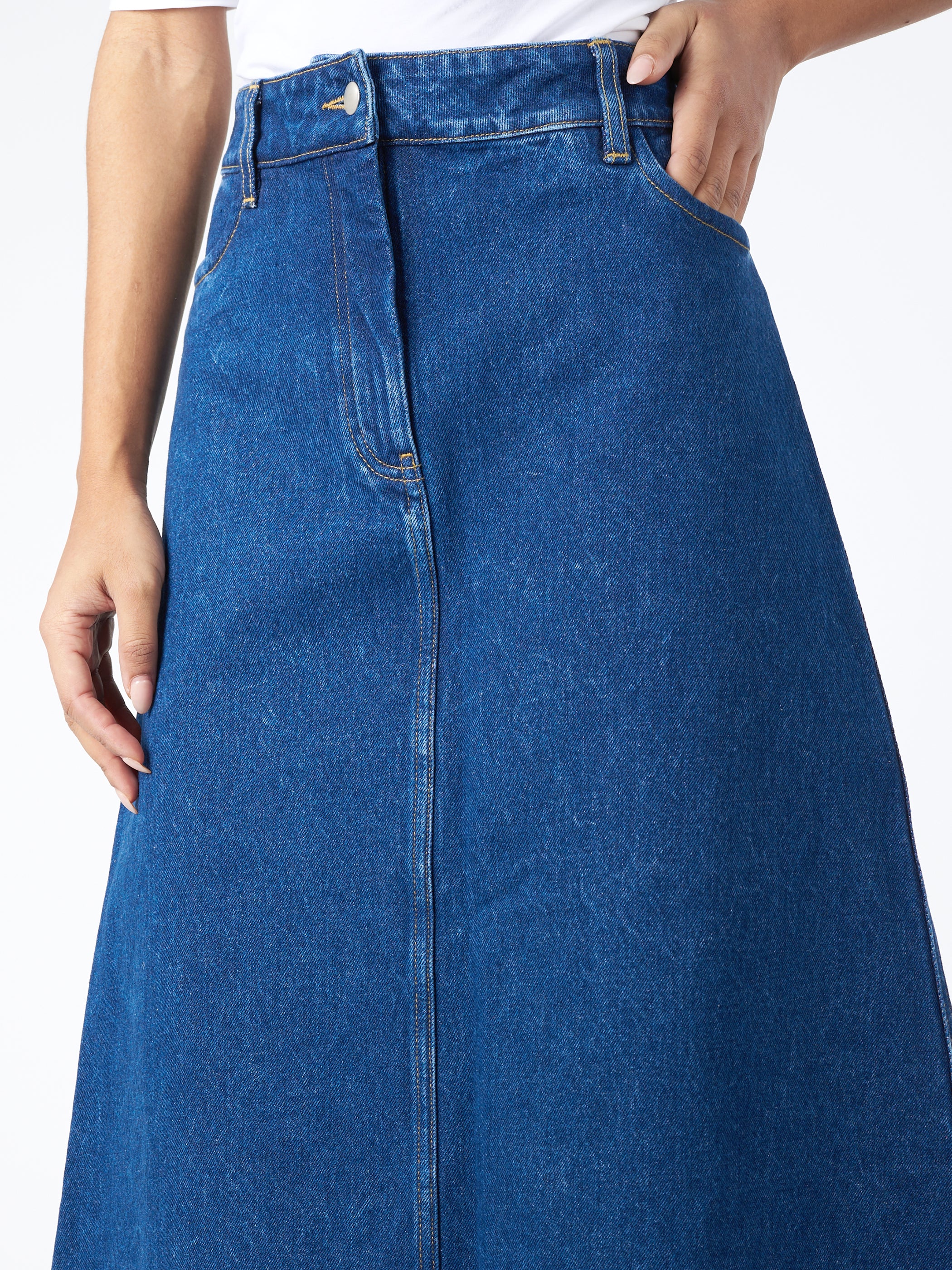 Blue denim skirt topshop best sale