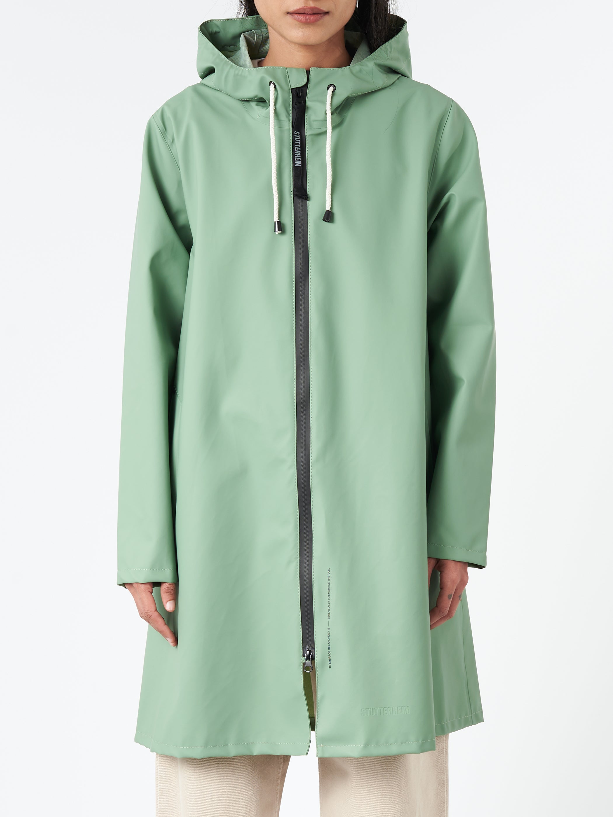 STUTTERHEIM Raincoat Mosebacke Long Zip Raincoat Loden Green Unisex XS