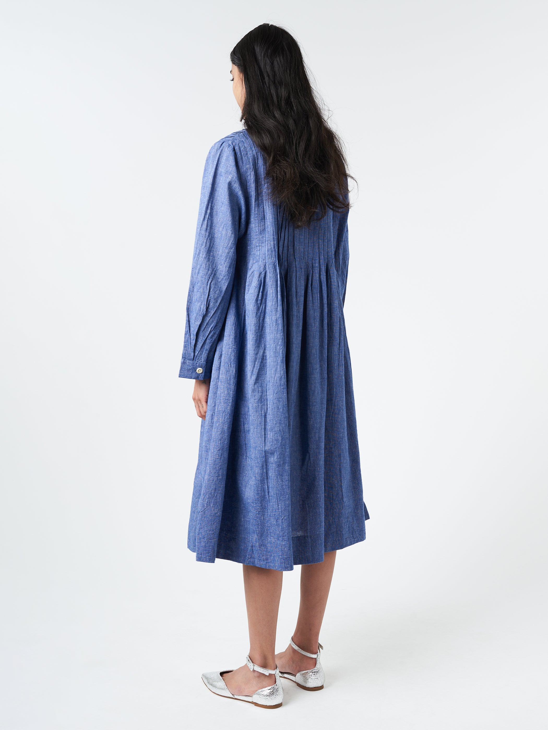 Pintuck Chambray Dress