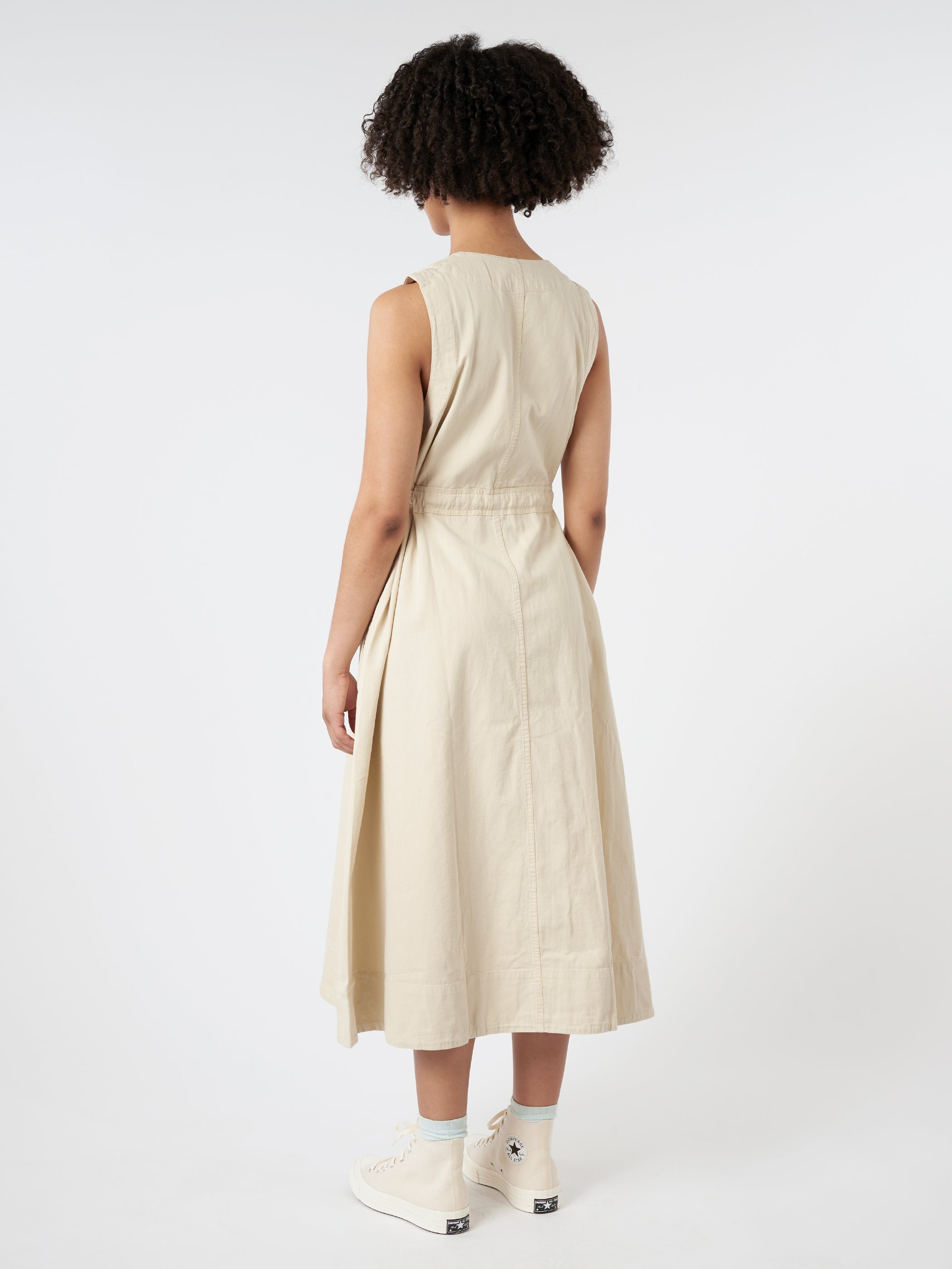 Buttoned Canvas Dress