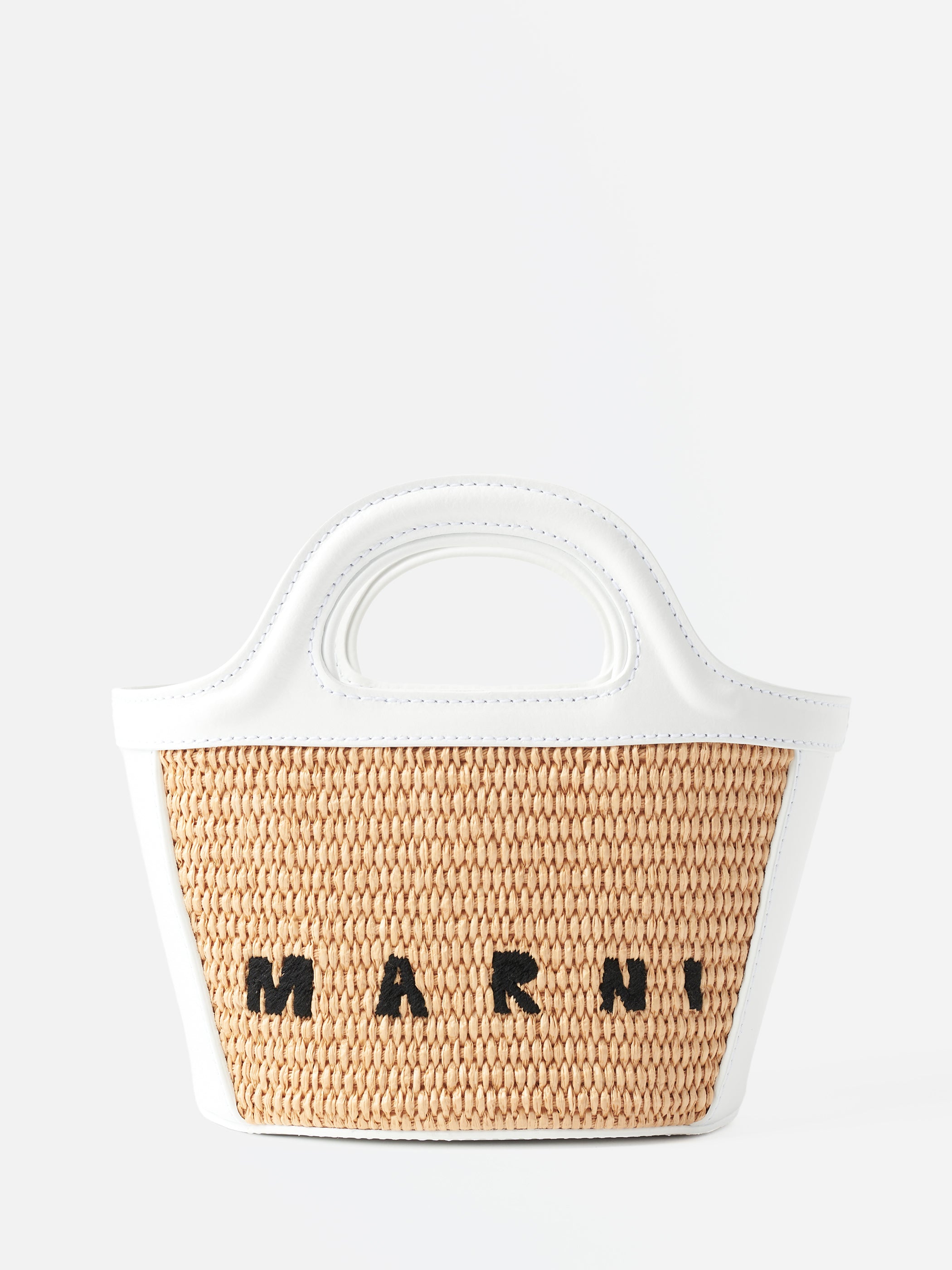 Marni Kids White Beige Tropicalia Micro Tote