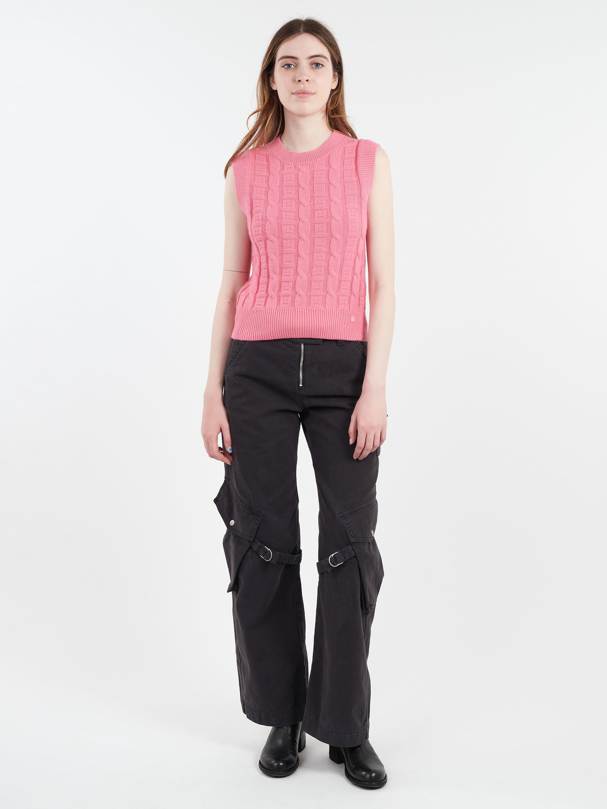 Cable Wool Sleeveless Jumper