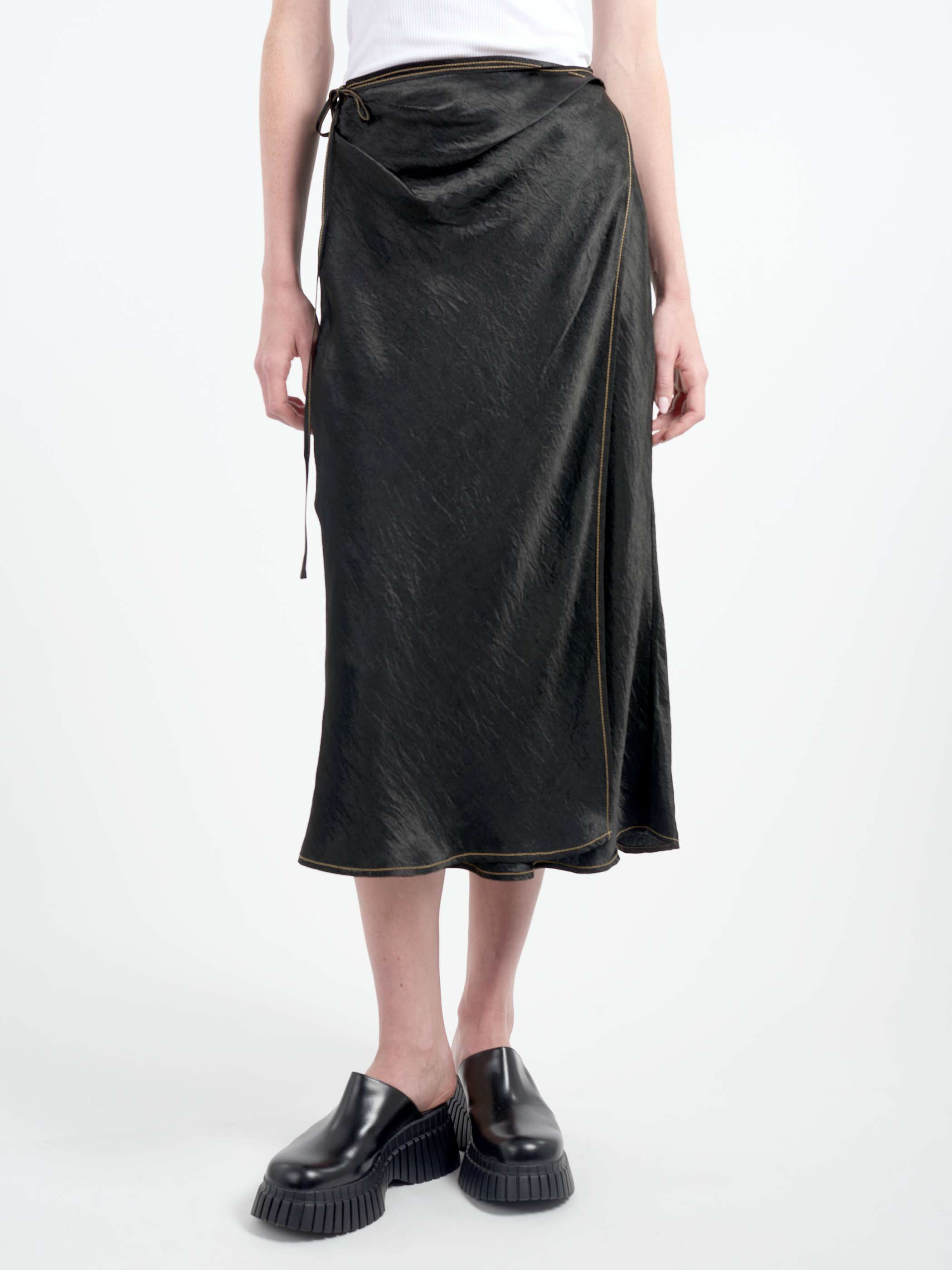 Satin Wrap Skirt