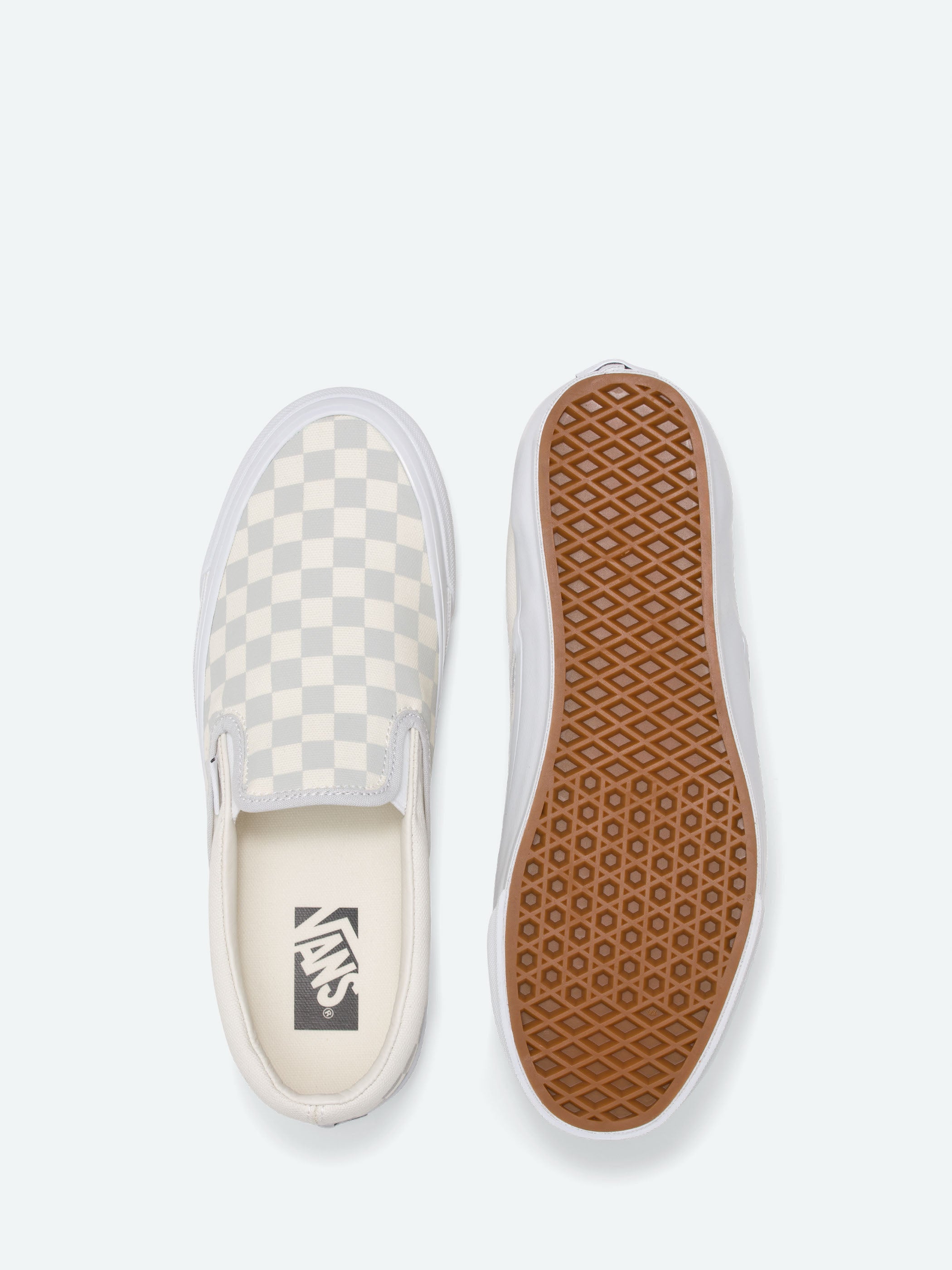 Light grey checkered vans hotsell