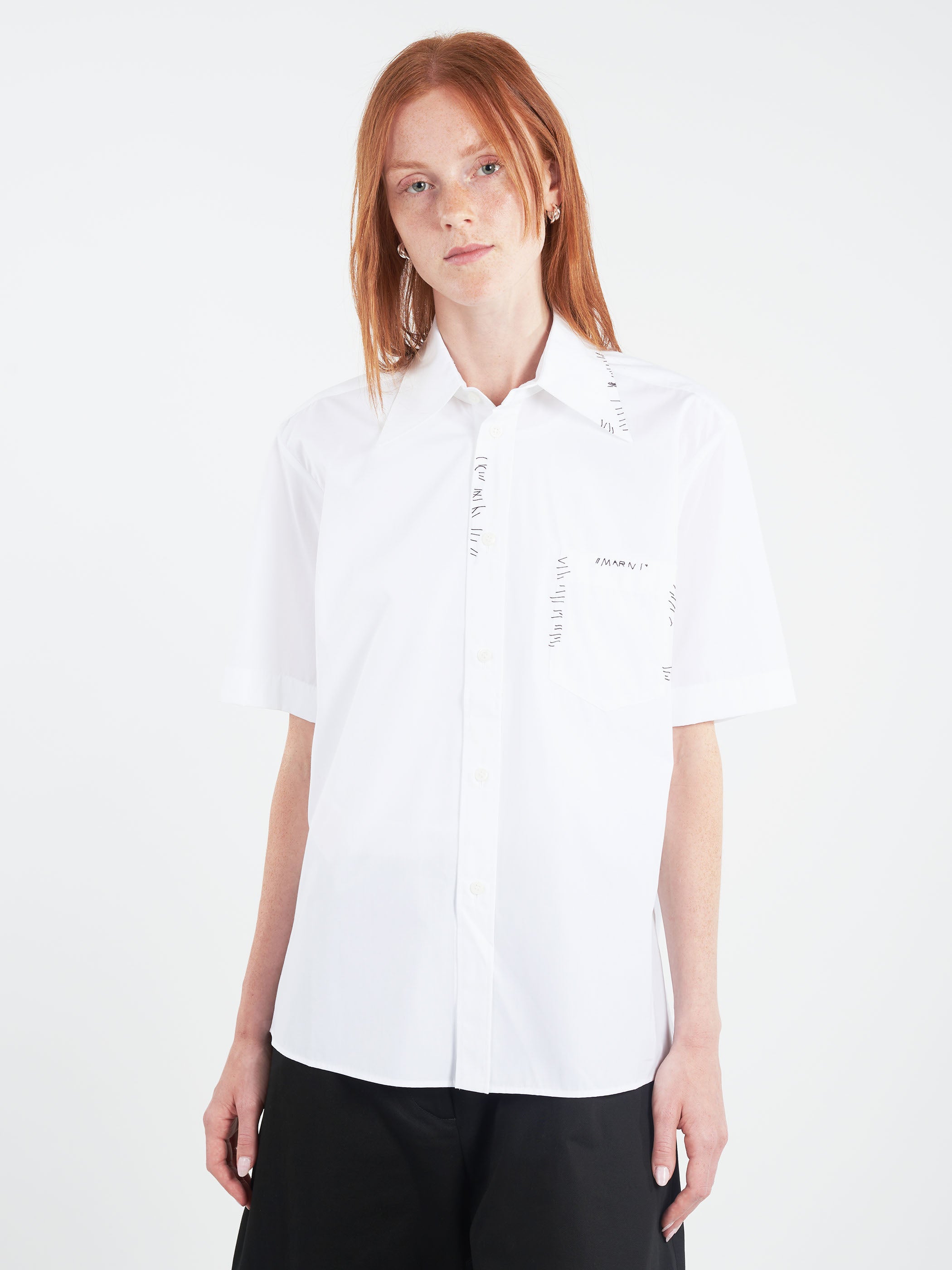 Short Sleeve Shirt with Marni Mending