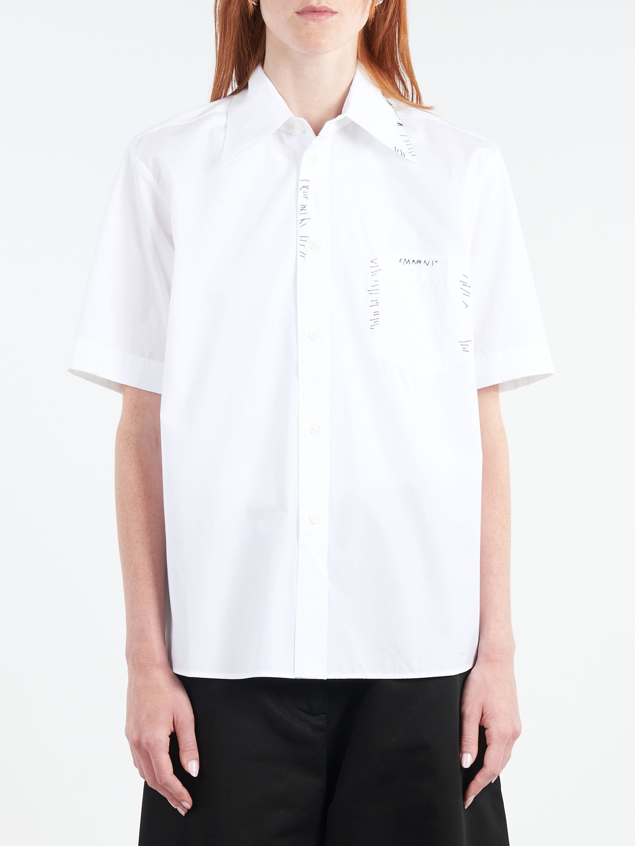 Short Sleeve Shirt with Marni Mending