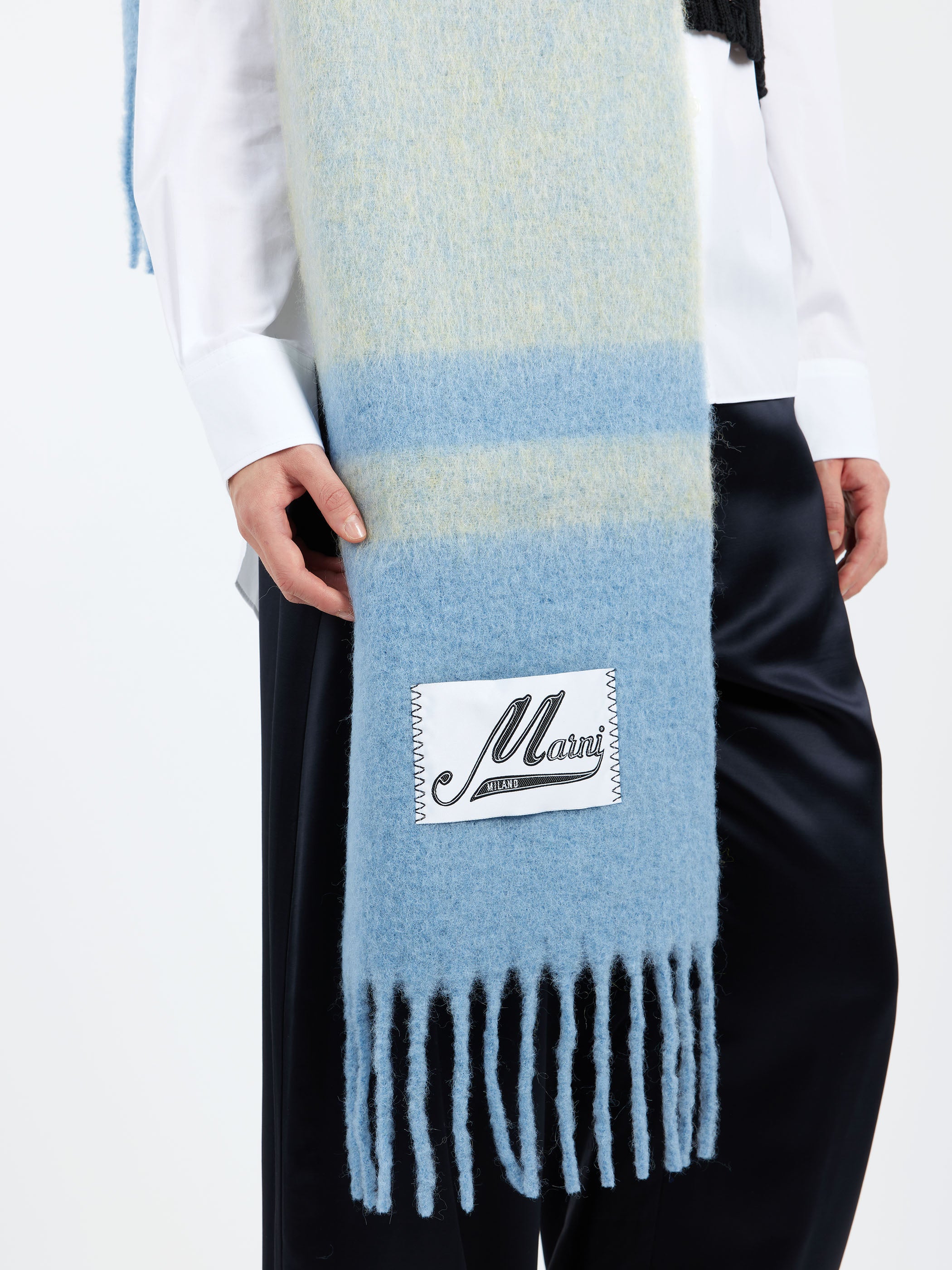 Striped Alpaca-Mohair Scarf