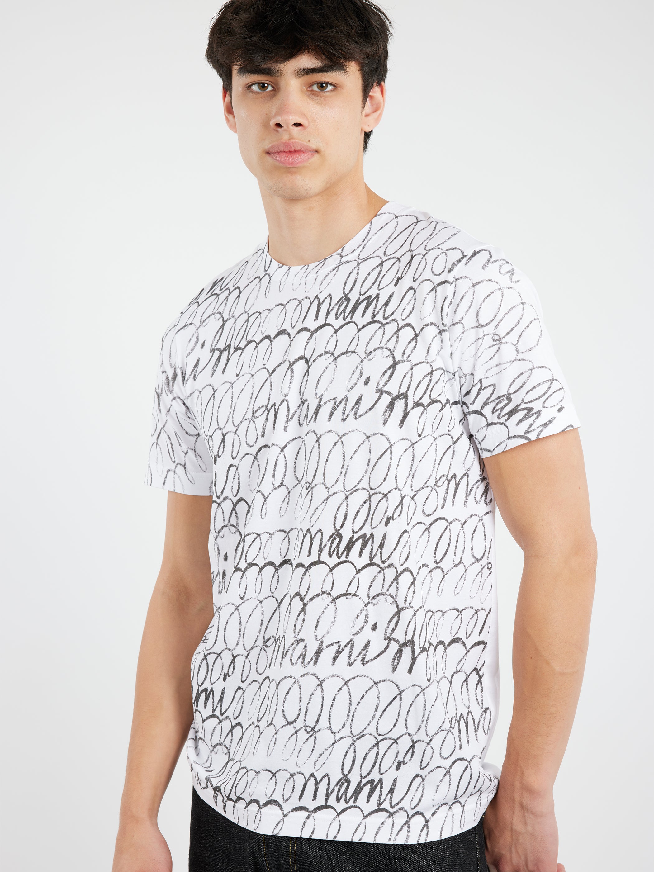 T-Shirt with Marni Scribble Motif